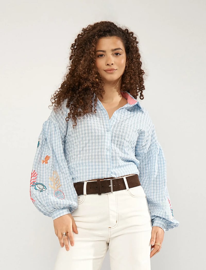 Nümph - NUSURFER SHIRT - pikkade varrukatega särgid - placid blue - 0