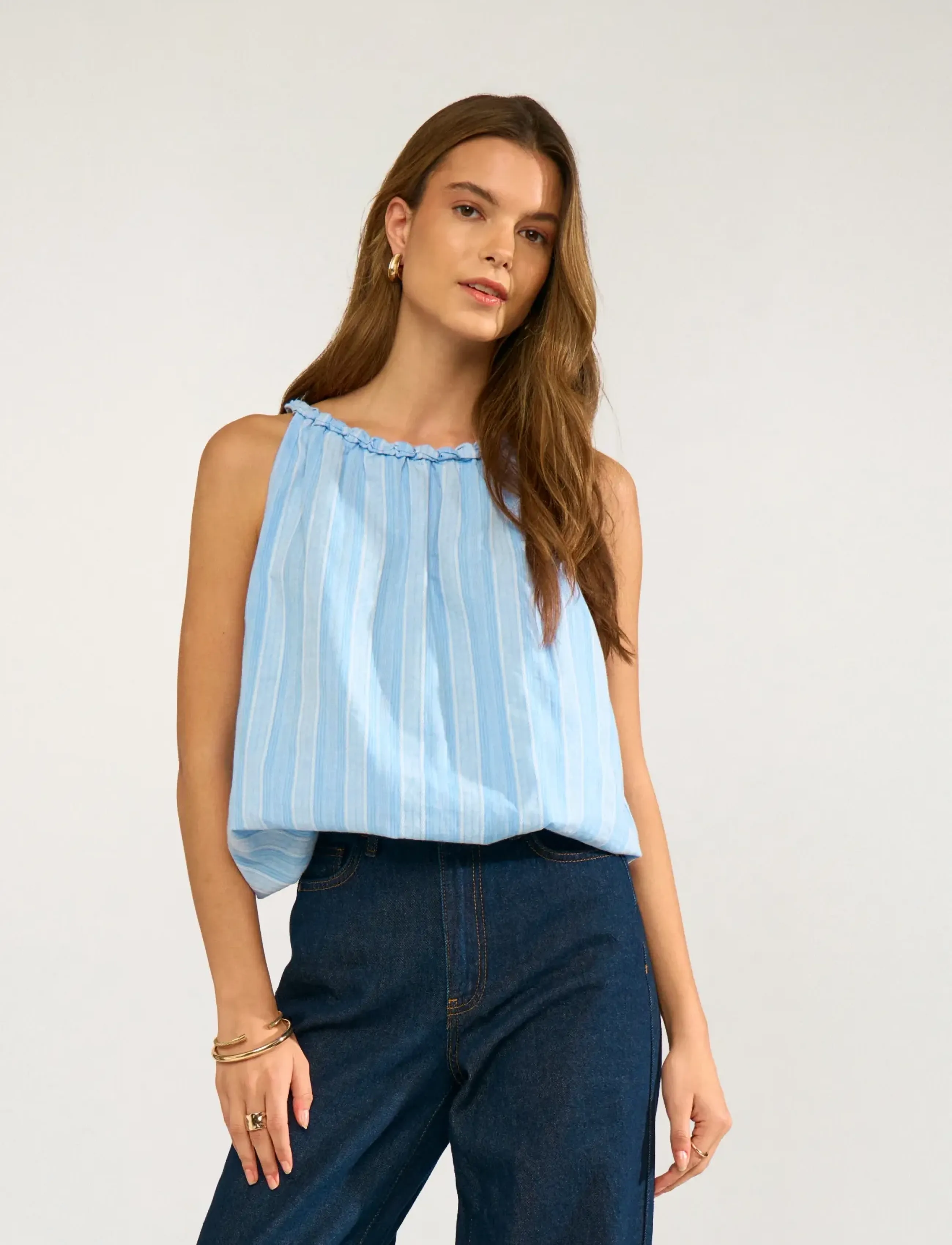 Nümph NUCERENA TOP - T-shirts & Toppe - PLACID BLUE / blue