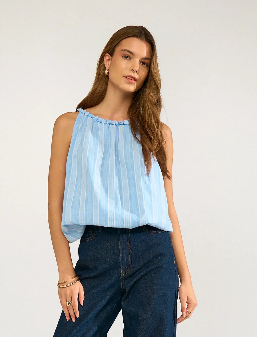 Nümph - NUCERENA TOP - sleeveless tops - placid blue - 0