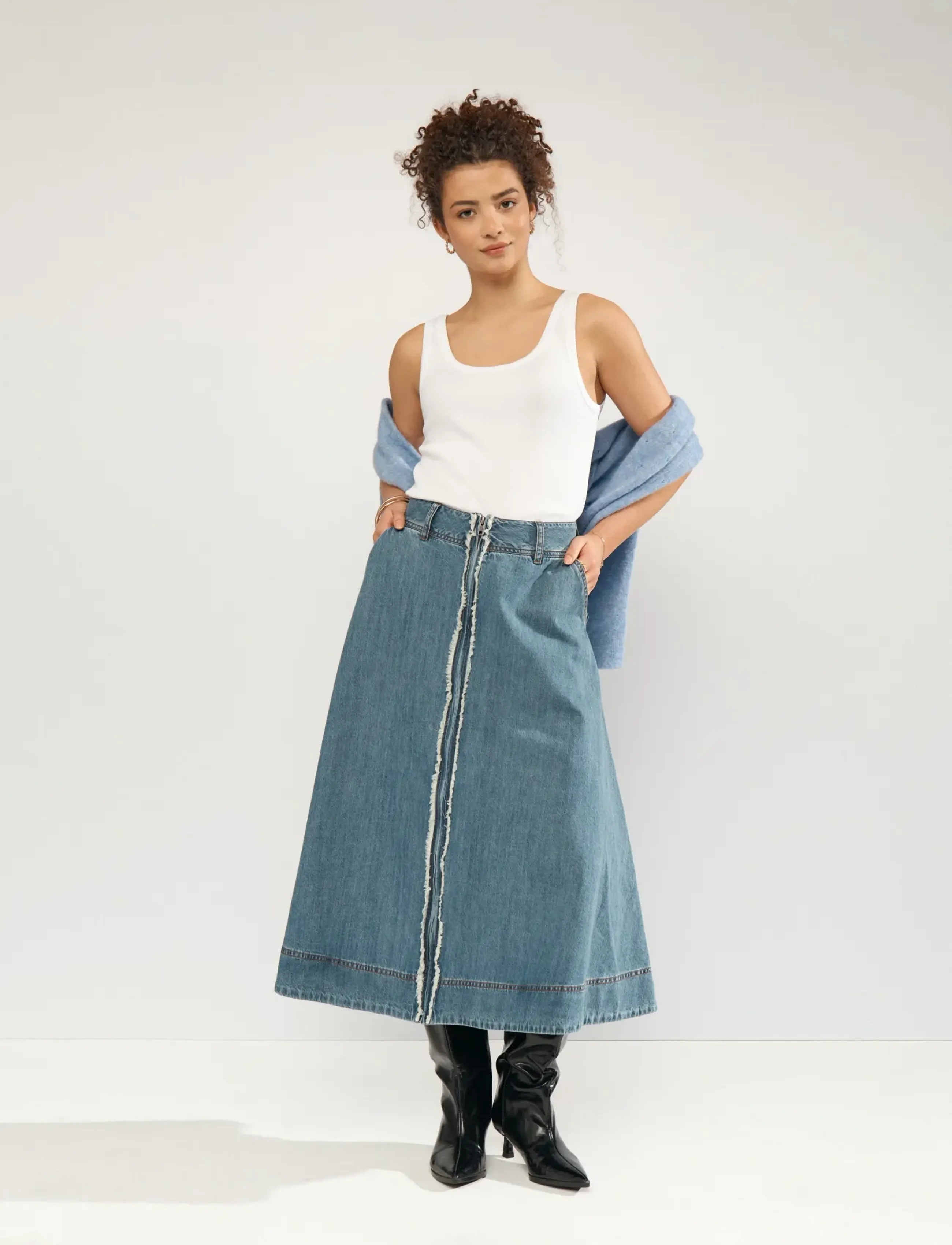 Nümph - NUSANDIE SKIRT - jeansröcke - medium blue denim - 3