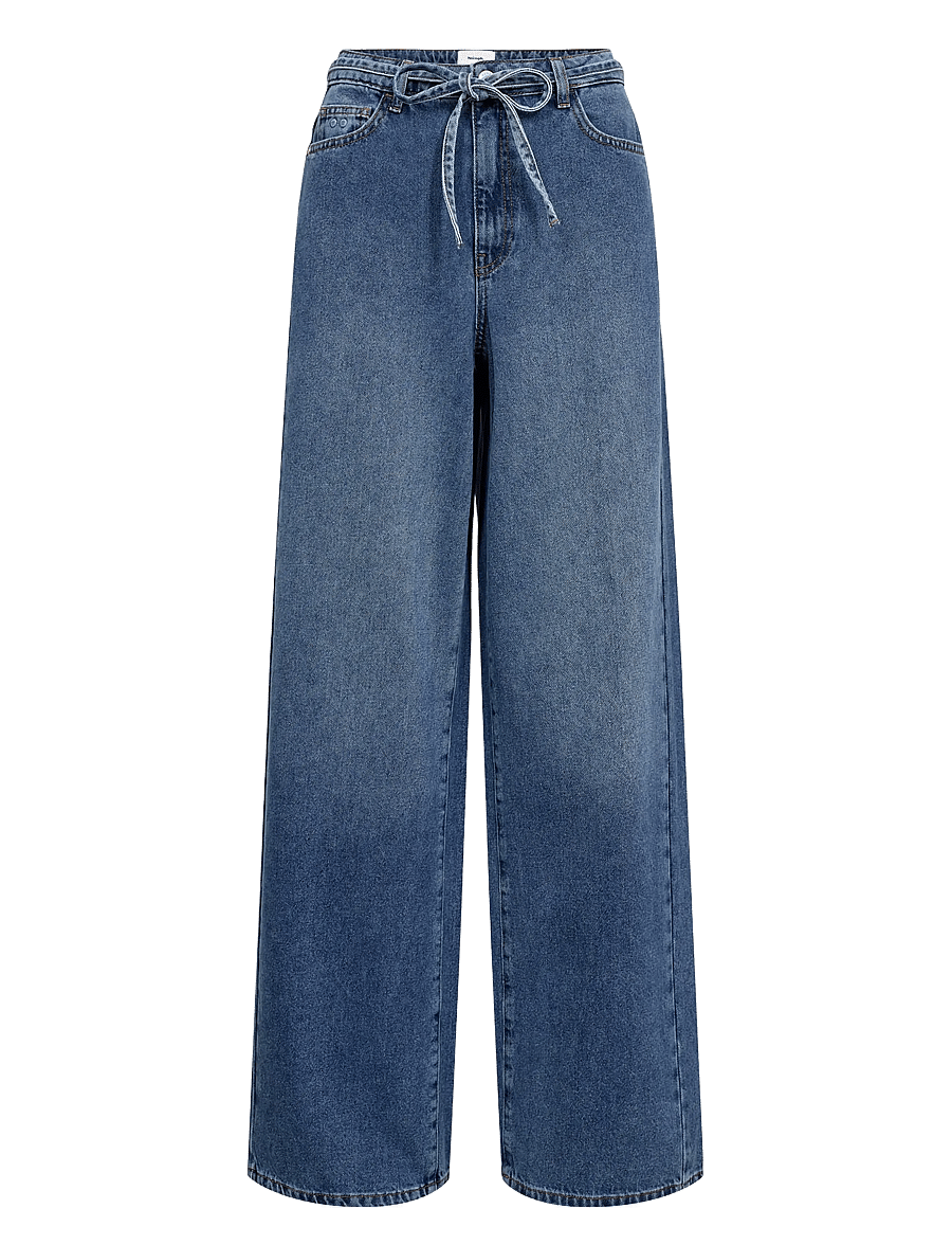 Nümph - NUBROOKLYN HR WIDE JEANS - P3013 - hosen mit weitem bein - medium blue denim - 1