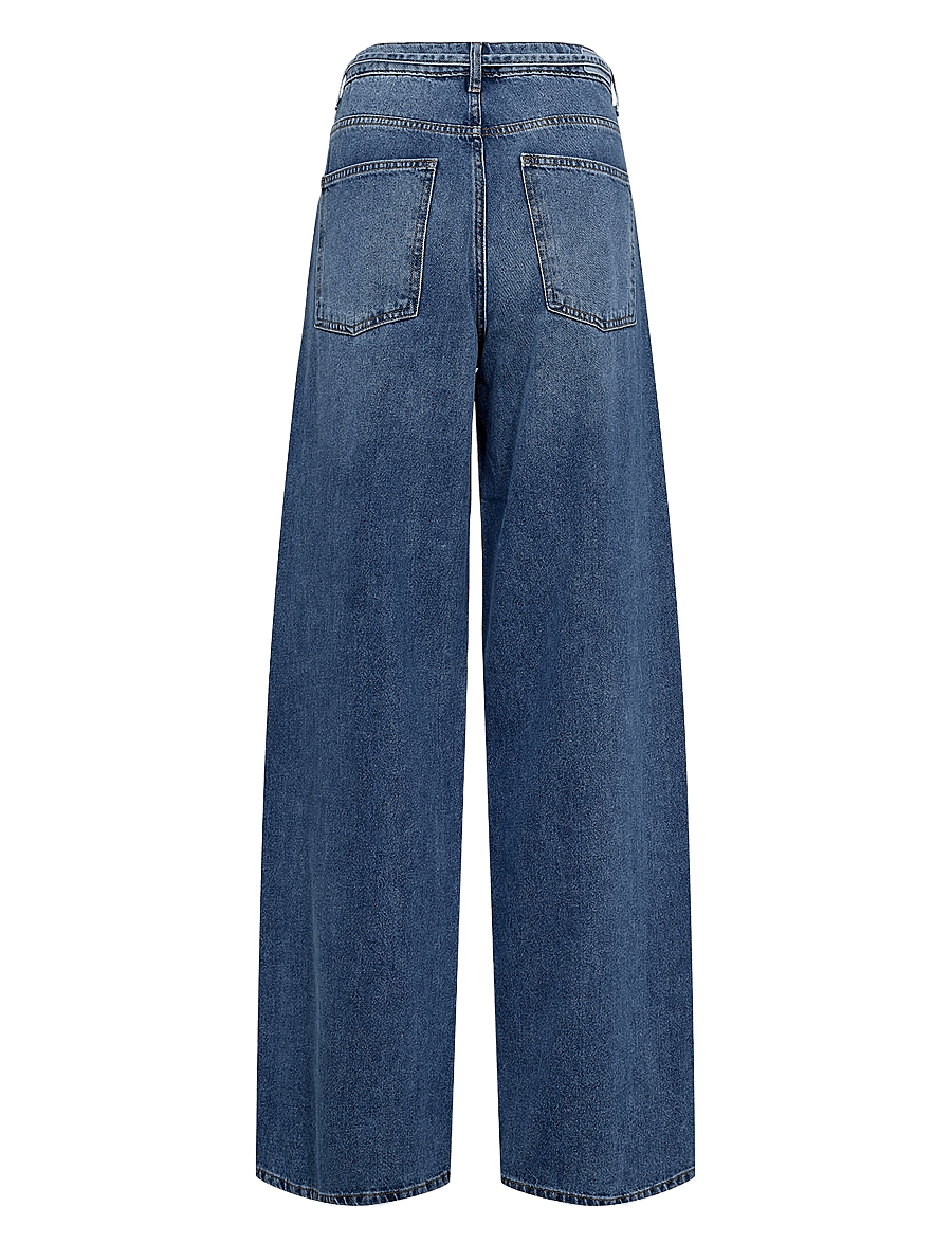 Nümph - NUBROOKLYN HR WIDE JEANS - P3013 - hosen mit weitem bein - medium blue denim - 2