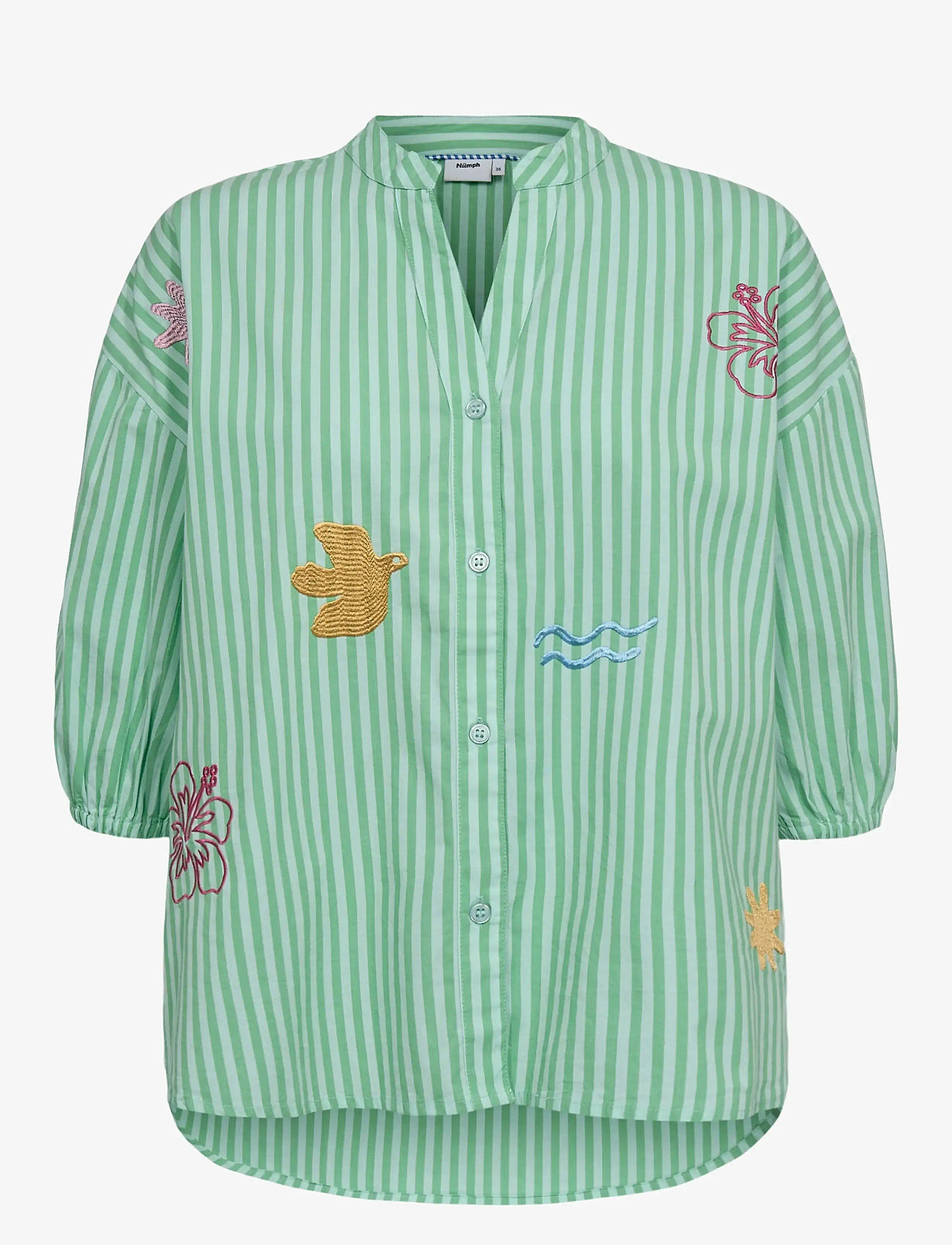 Nümph - NUSEANNE SHIRT - kortærmede skjorter - absinthe green - 1