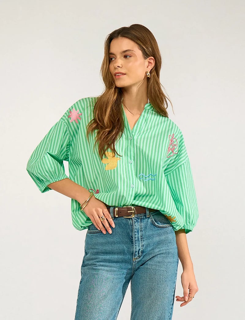 Nümph - NUSEANNE SHIRT - kortærmede skjorter - absinthe green - 0