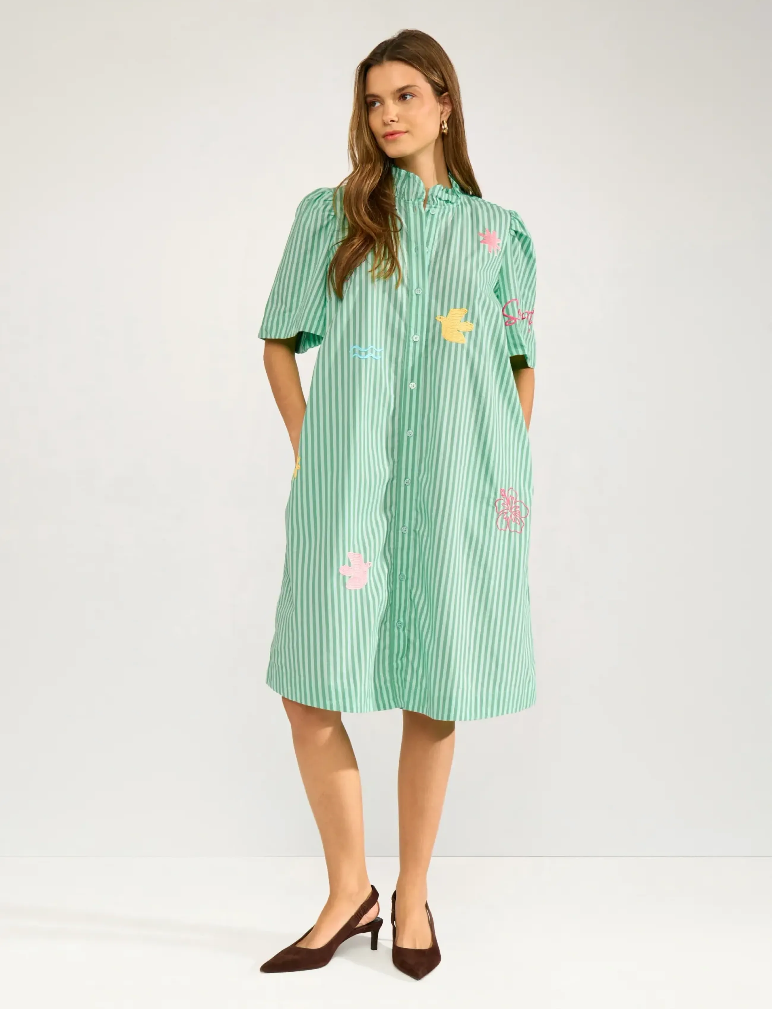 Nümph NUSEANNE DRESS - Tøj - ABSINTHE GREEN / green