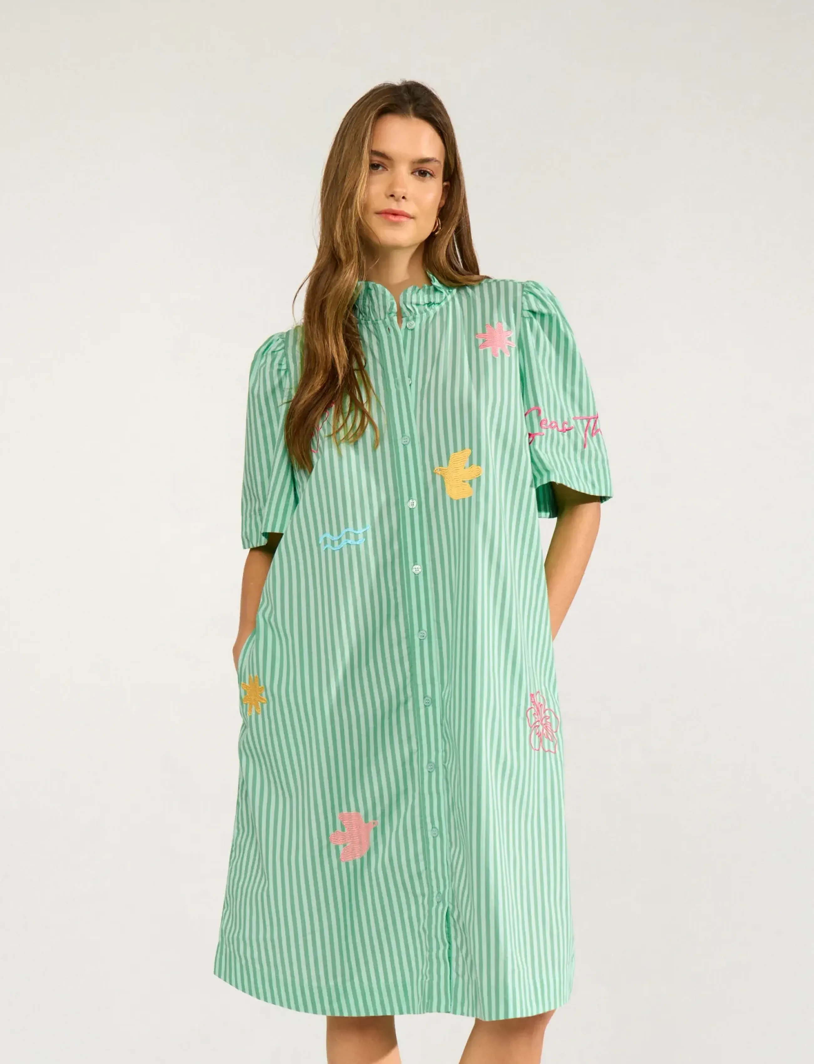 Nümph - NUSEANNE DRESS - sommarklänningar - absinthe green - 3