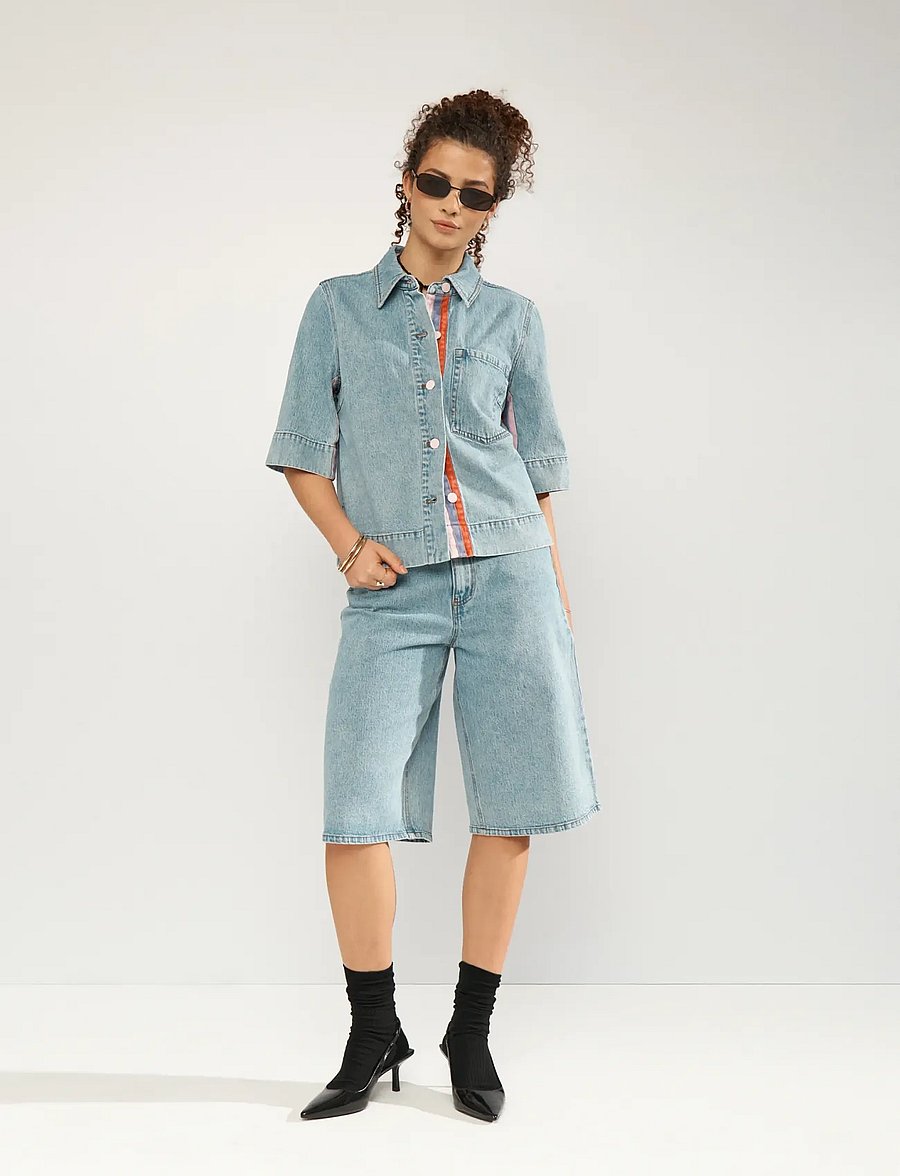 Nümph - NUMALAGA SHORTS - jeansshorts - light blue denim - 0