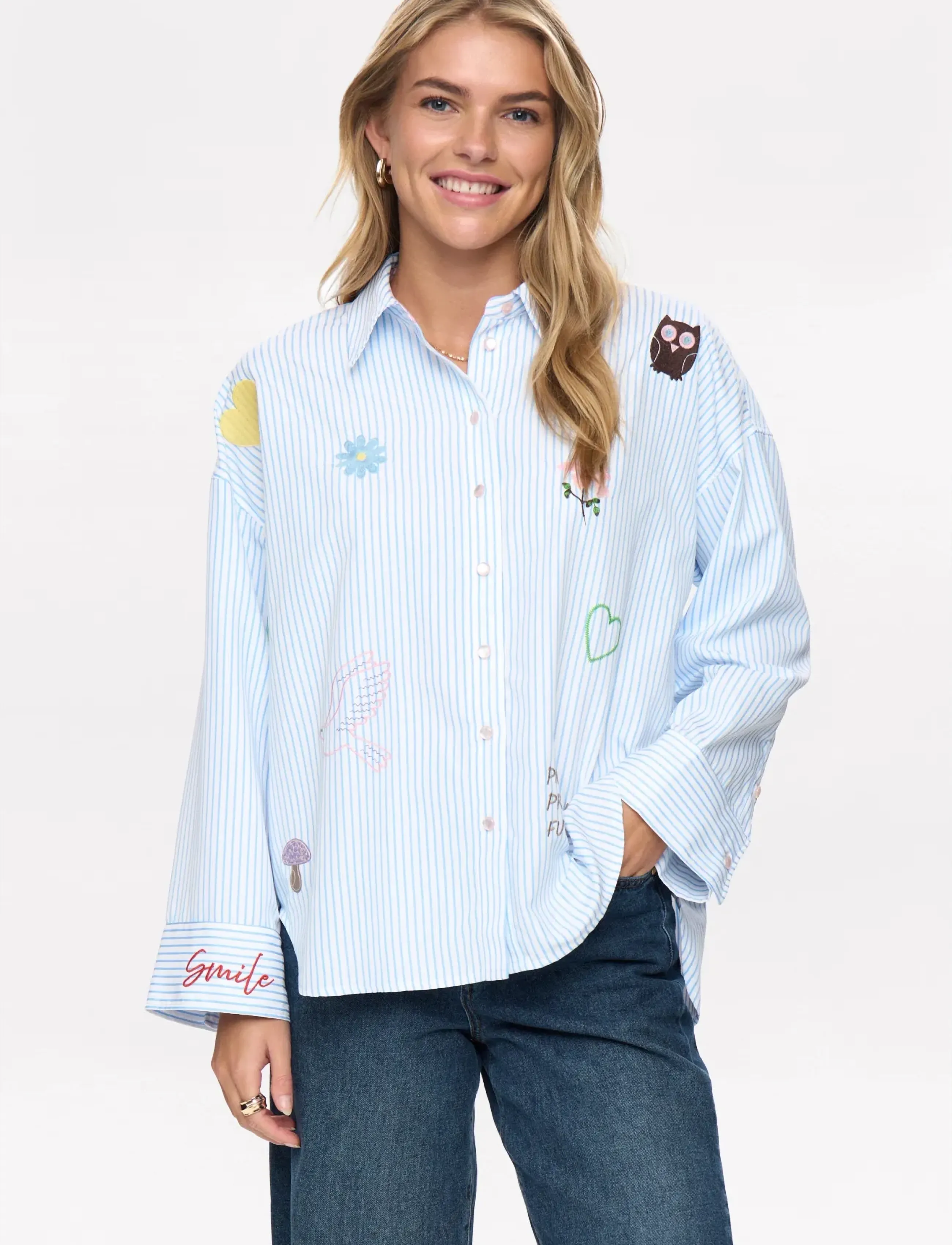 Nümph - NUASHLEY EMBROIDERY LS SHIRT - airy blue - 5
