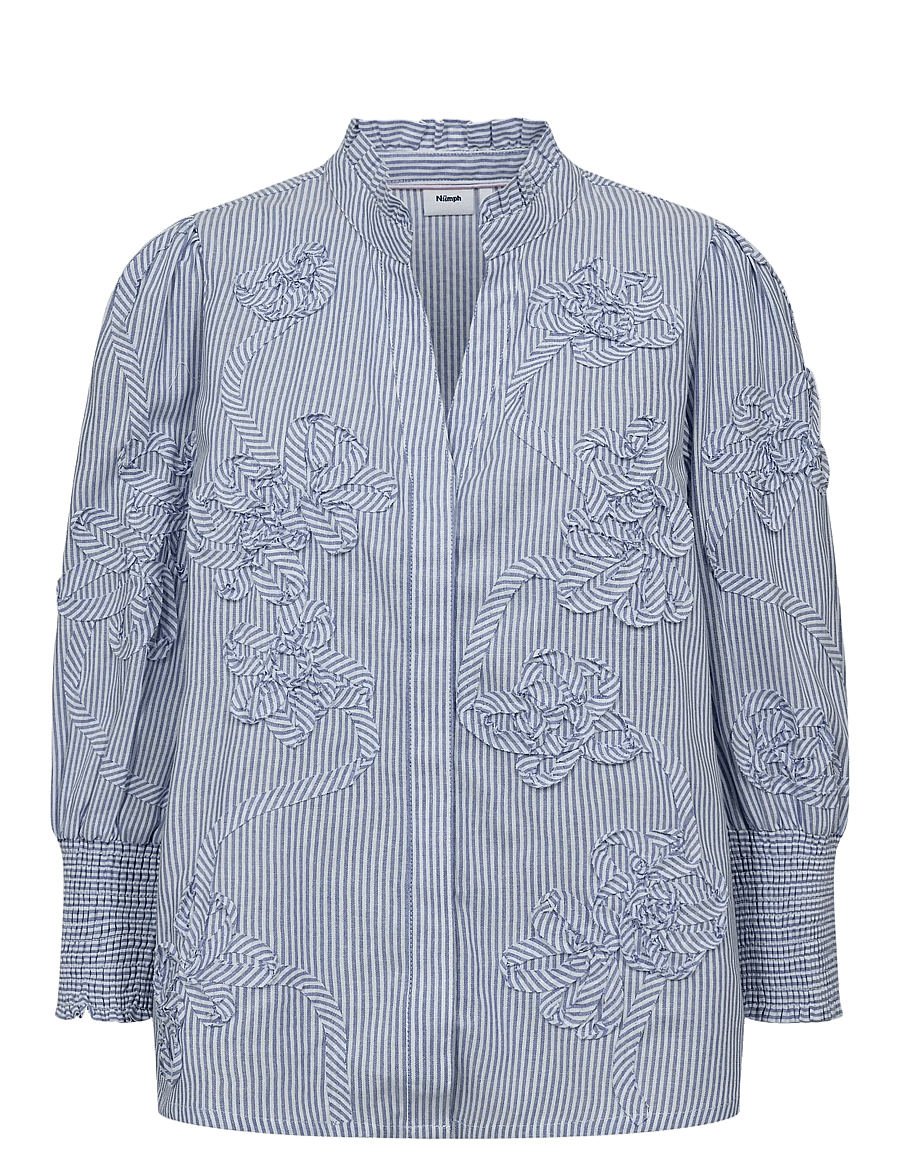 Nümph - NUEMELIA SHIRT - short-sleeved shirts - placid blue - 1