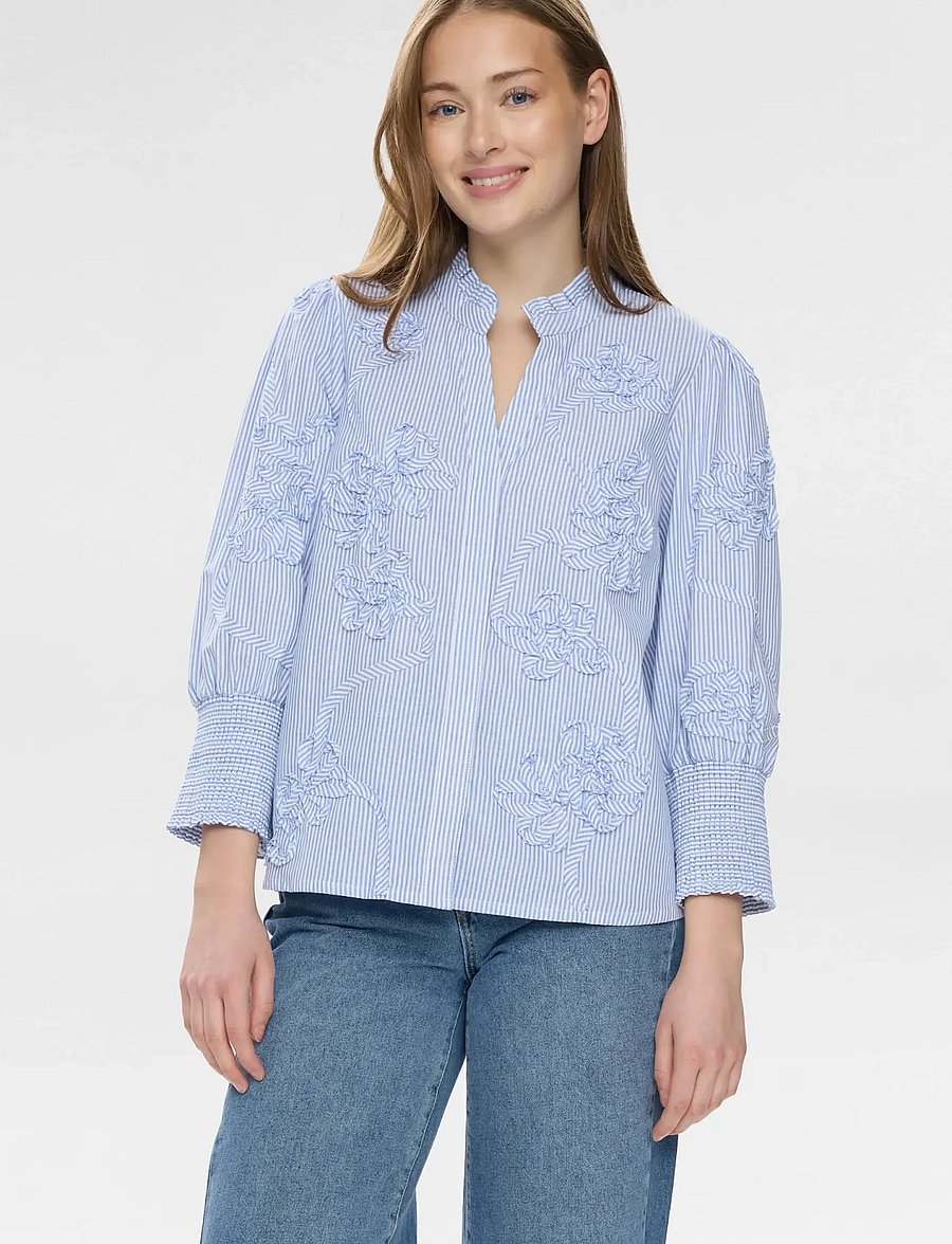 Nümph - NUEMELIA SHIRT - short-sleeved shirts - placid blue - 0