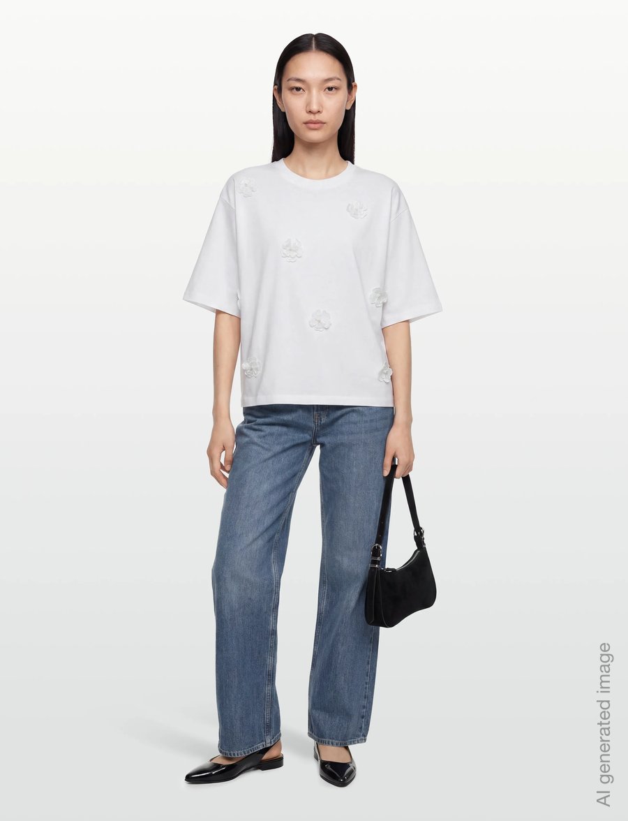 Nümph - NUFLEURA LONG T-SHIRT - t-särgid - bright white - 0