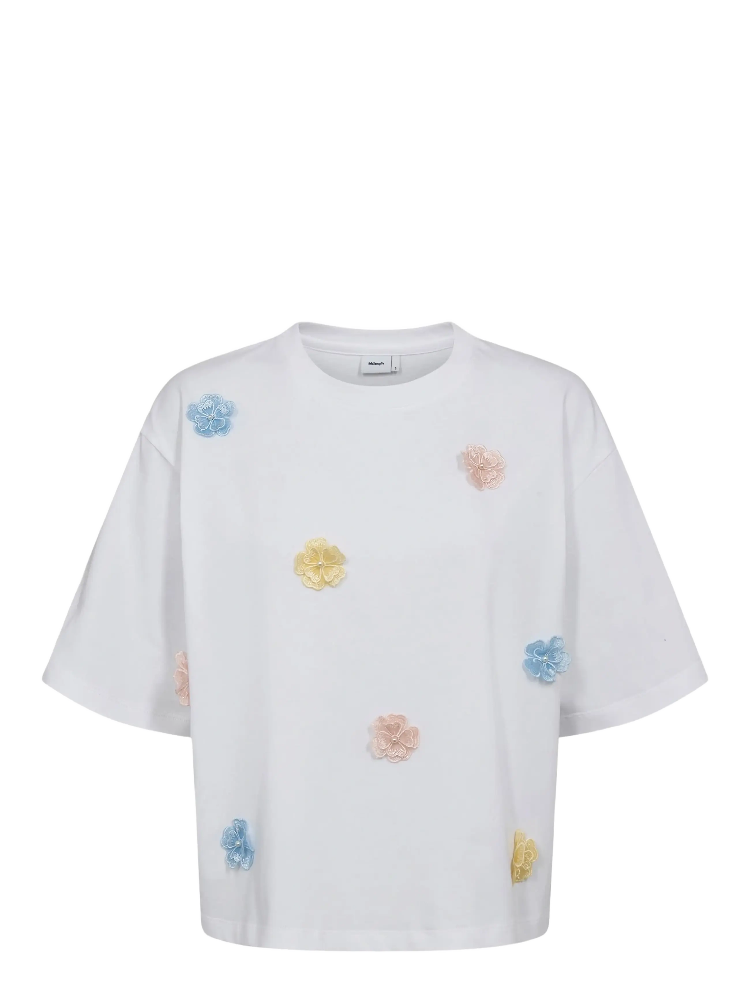 Nümph NUFLEURA LONG T-SHIRT - Kleidung - SKYWAY / white