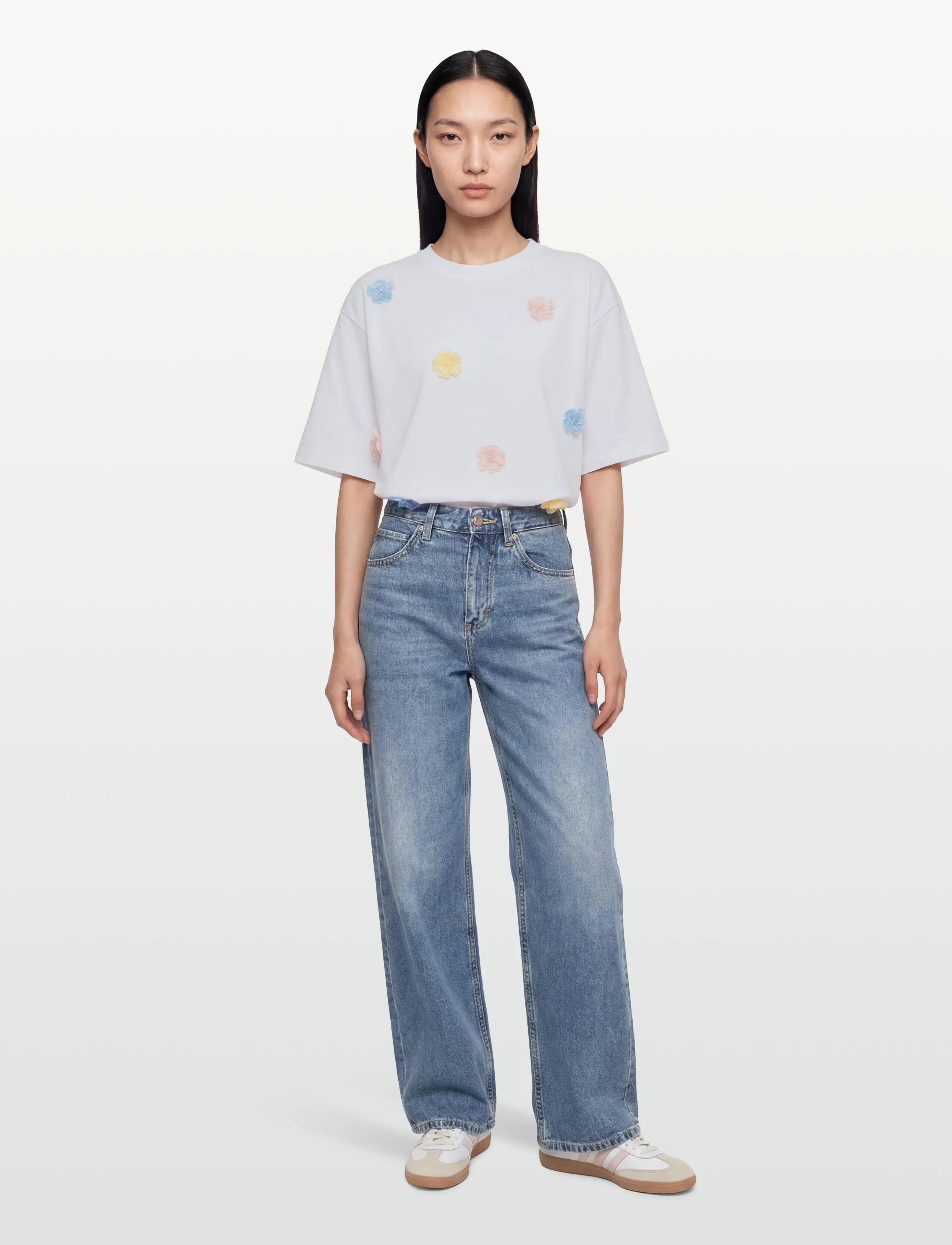 Nümph - NUFLEURA LONG T-SHIRT - t-shirts - skyway - 0