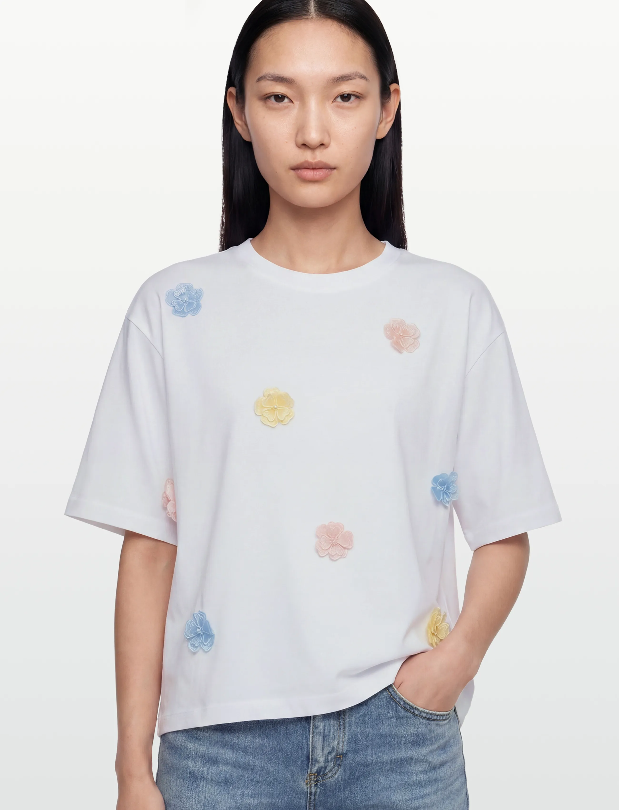Nümph - NUFLEURA LONG T-SHIRT - t-shirts - skyway - 3