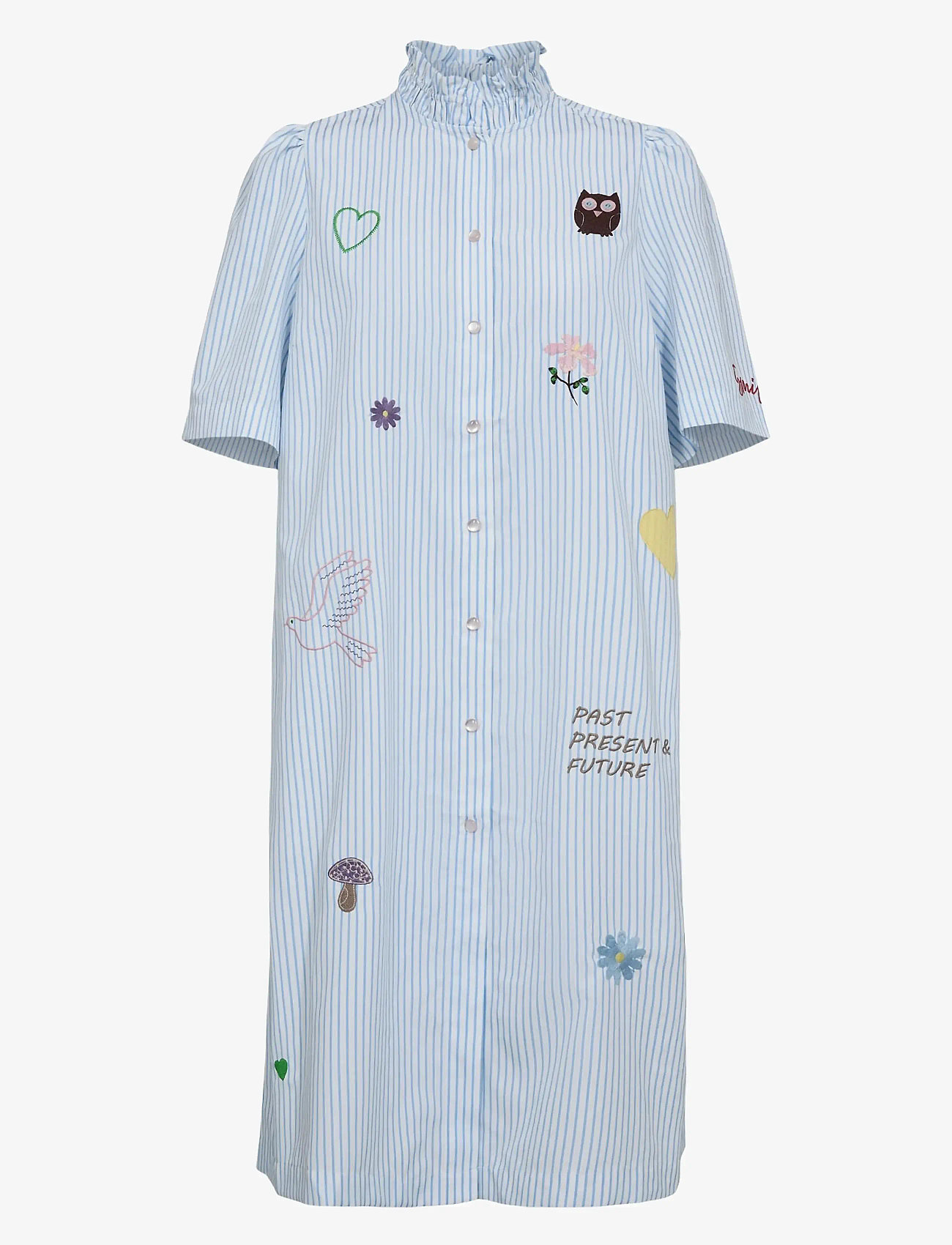 Nümph - NUASHLEY EMBROIDERY DRESS - summer dresses - airy blue - 1