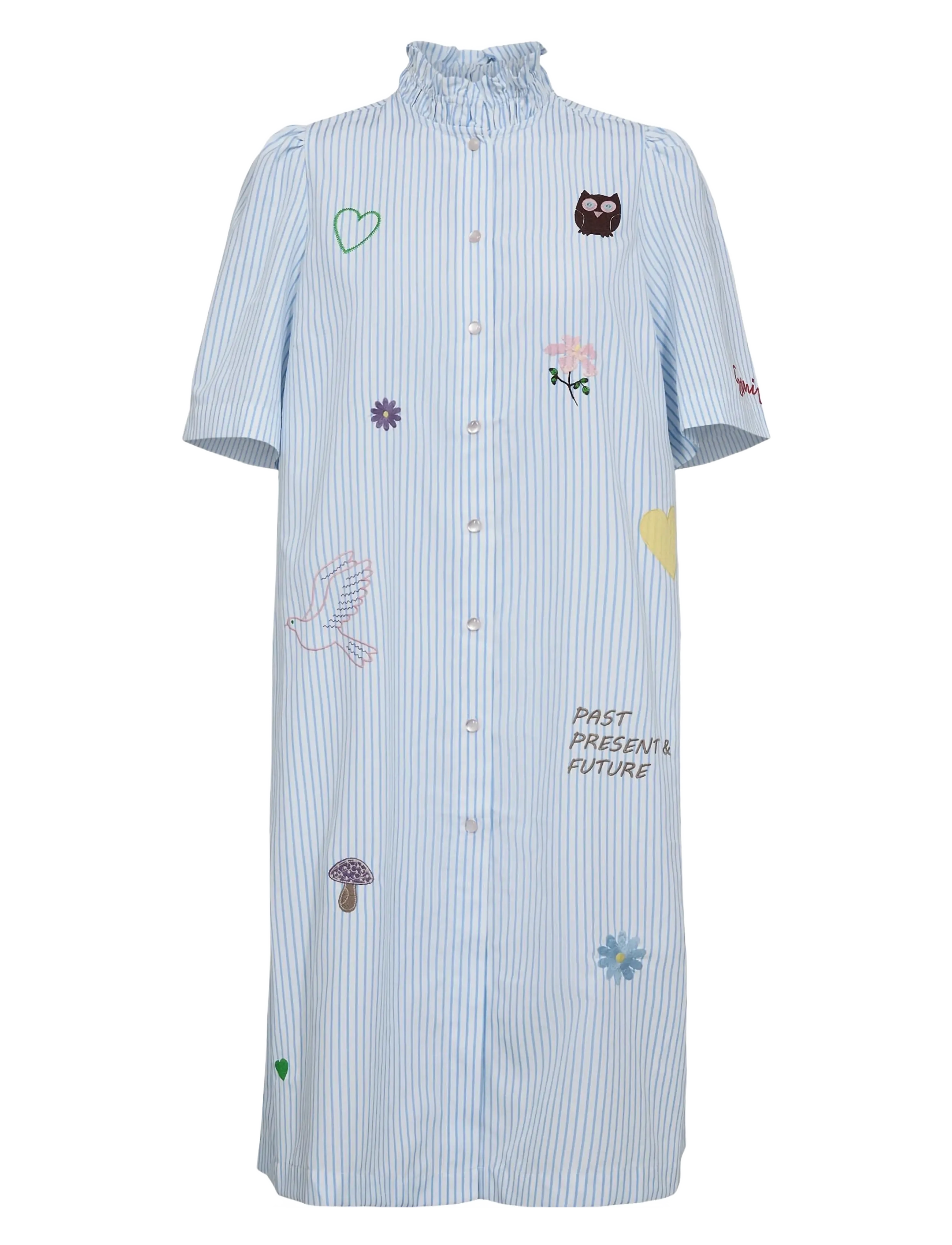Nümph NUASHLEY EMBROIDERY DRESS - Kleider - AIRY BLUE / blue