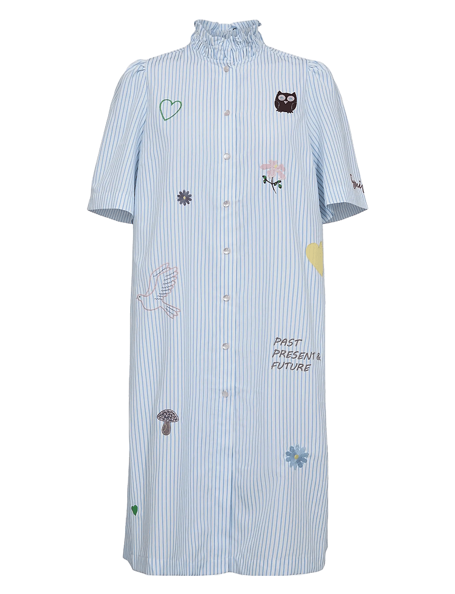 Nümph - NUASHLEY EMBROIDERY DRESS - sommerkjoler - airy blue - 1