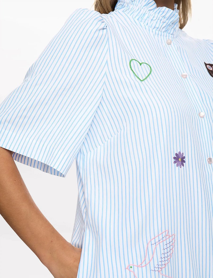 Nümph - NUASHLEY EMBROIDERY DRESS - sommerkjoler - airy blue - 5