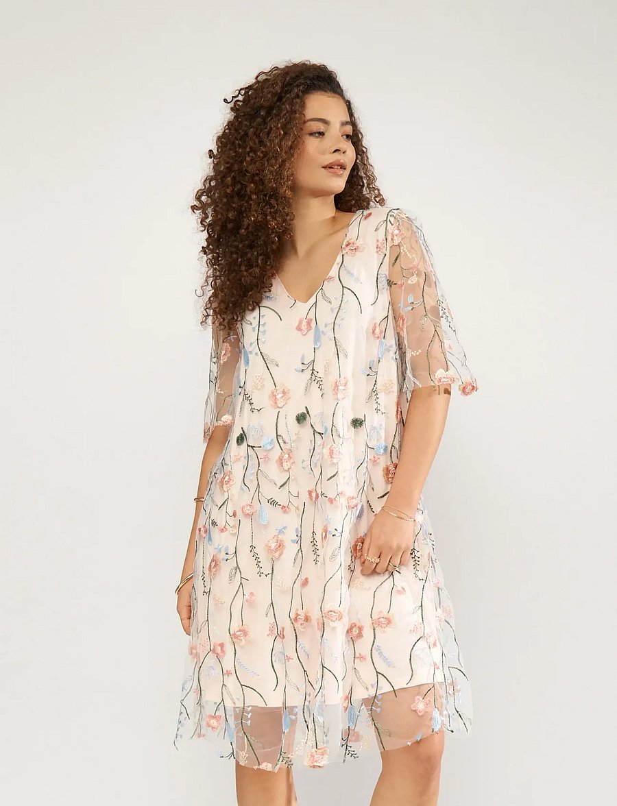 Nümph - NUCORALINA NEW DRESS - summer dresses - mangano calcite - 0