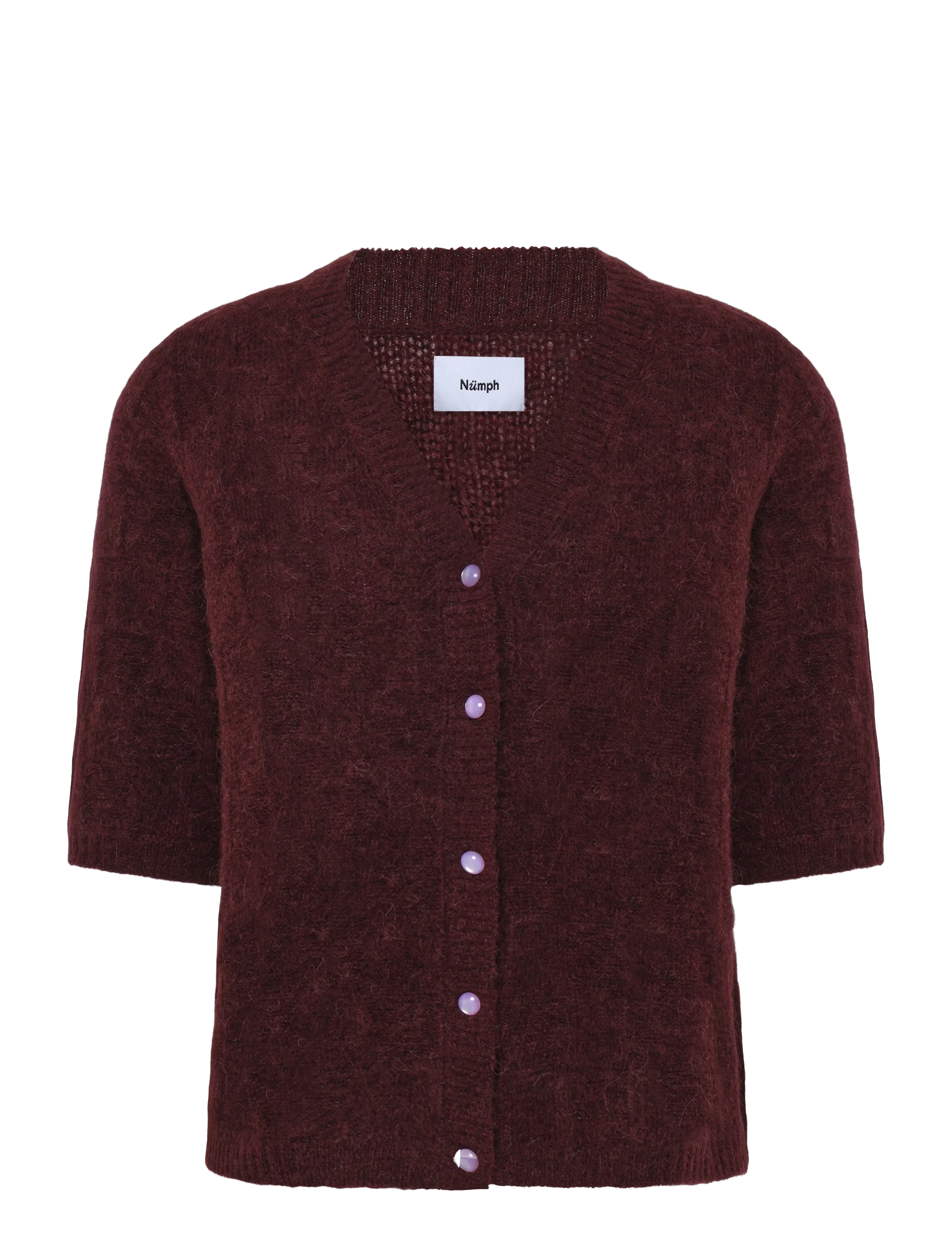 Nümph NURIETTE CHECK CARDIGAN - Strickmode - FIG / burgundy