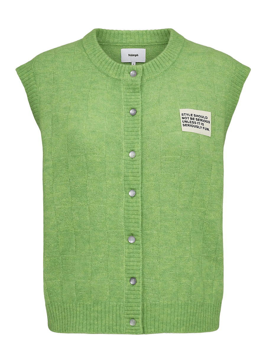 Nümph - NURIETTE CHECK VEST - strikveste - jasmine green - 1