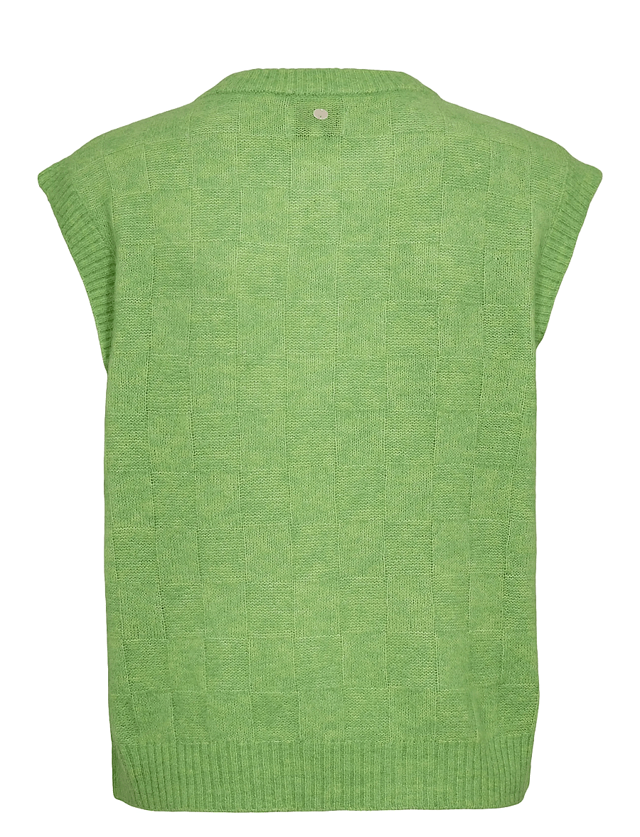 Nümph - NURIETTE CHECK VEST - strikveste - jasmine green - 2
