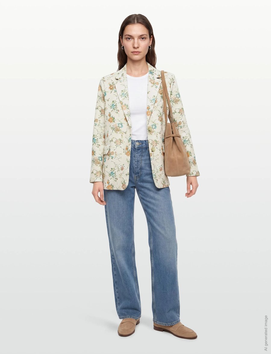 Nümph - NUHARPA OVERSIZE BLAZER - Üherealised pintsakud - whitecap gray - 0