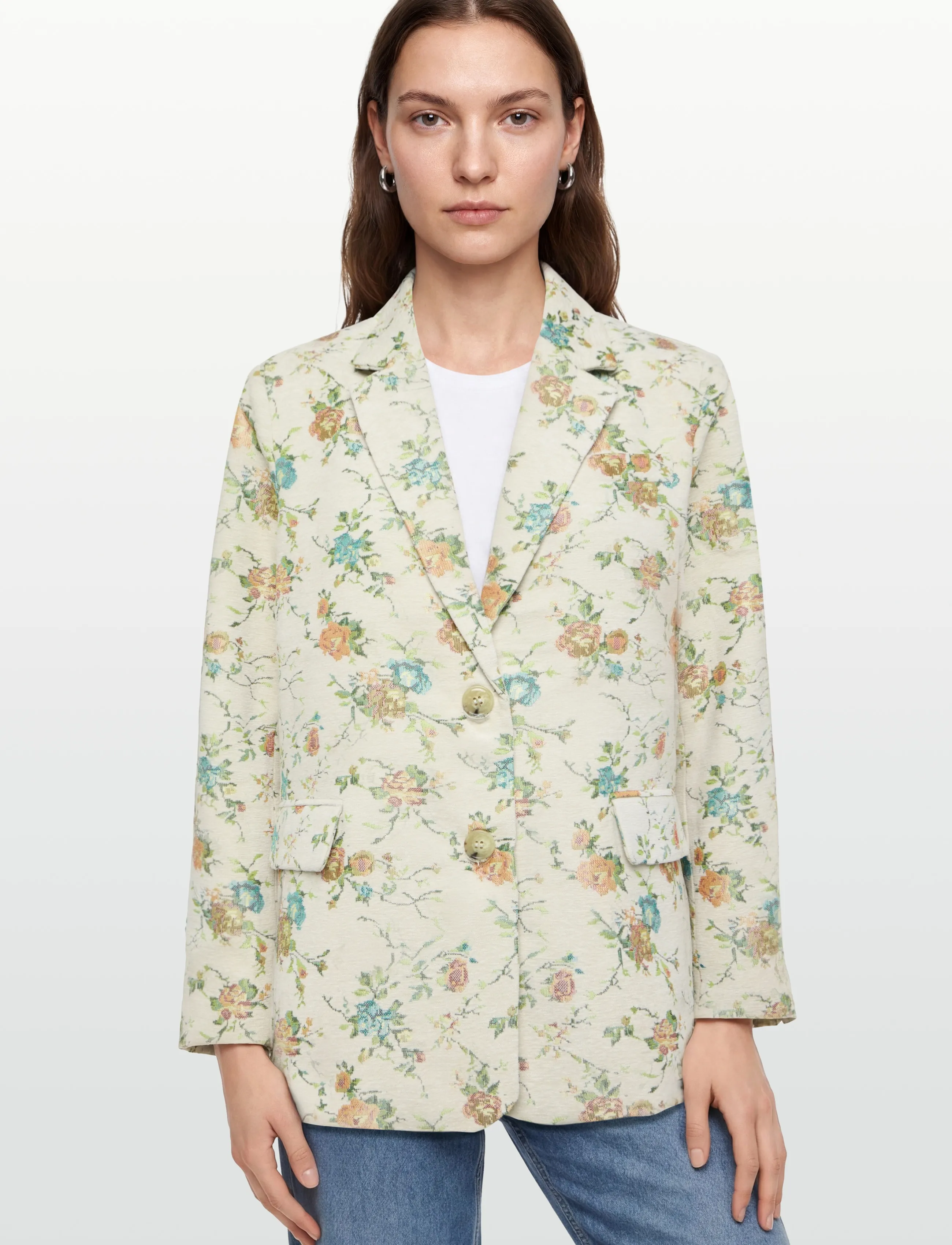 Nümph - NUHARPA  OVERSIZE BLAZER - Üherealised pintsakud - whitecap gray - 3