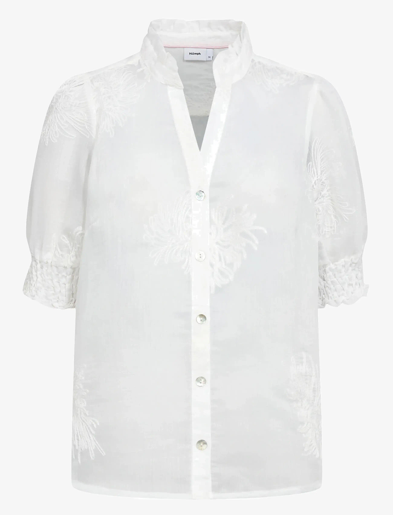 Nümph - NUKENTRA SHIRT - kortærmede skjorter - bright white - 0