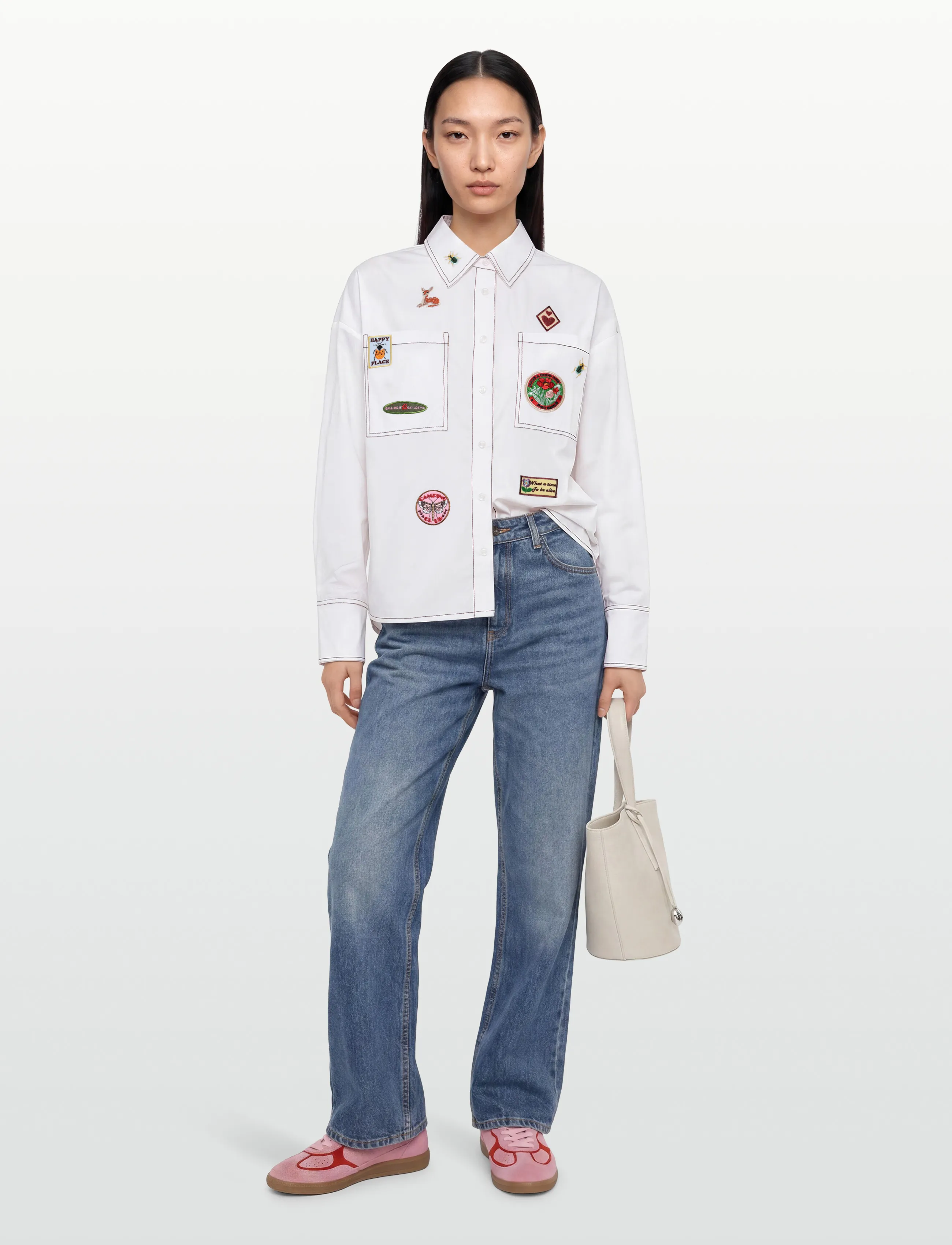 Nümph NUBADGE SHIRT - Shirts - BRIGHT WHITE / white