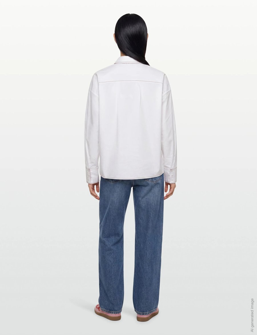 Nümph - NUBADGE SHIRT - langærmede skjorter - bright white - 5