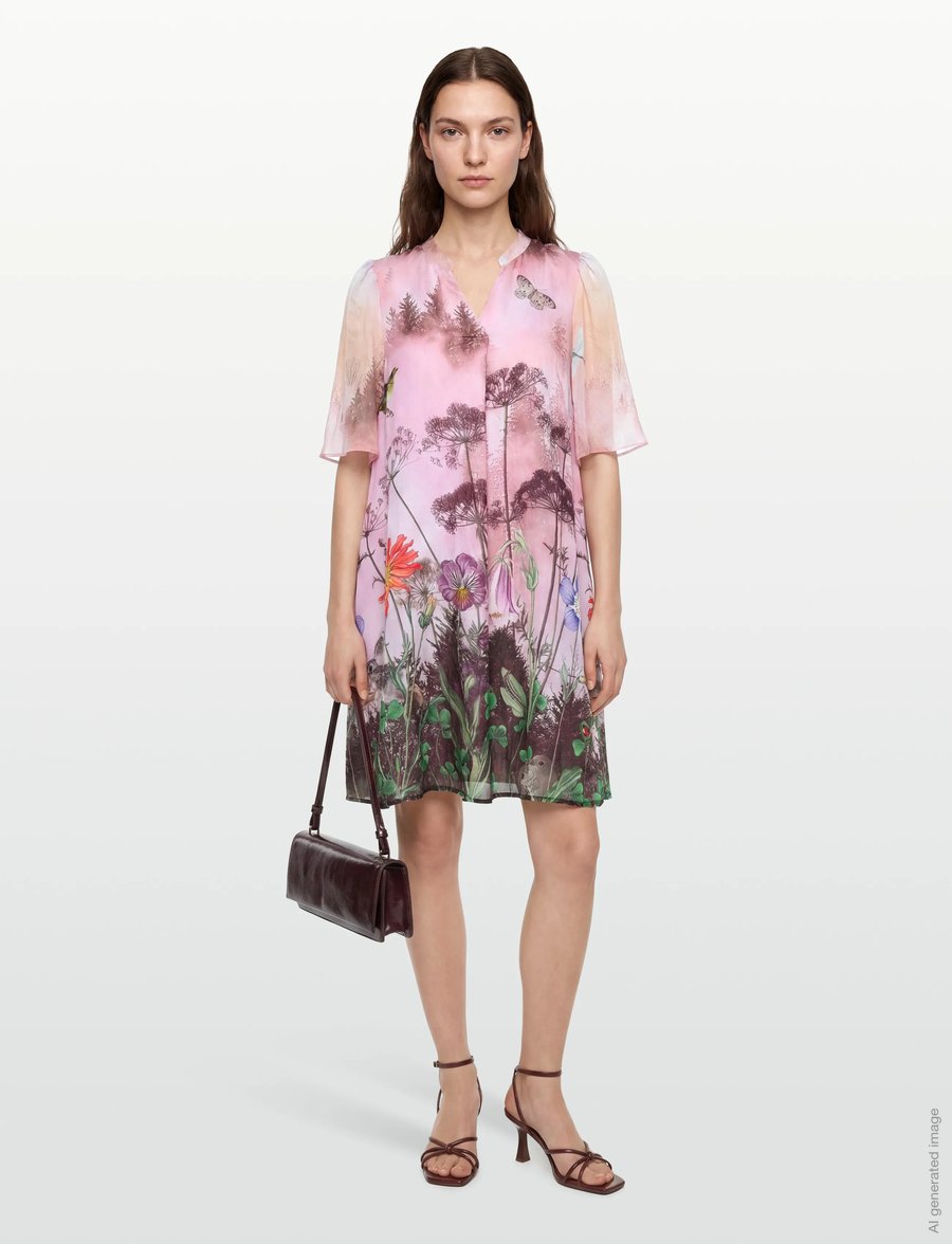 Nümph - NUFOREST DRESS - sommarklänningar - pink lady - 0
