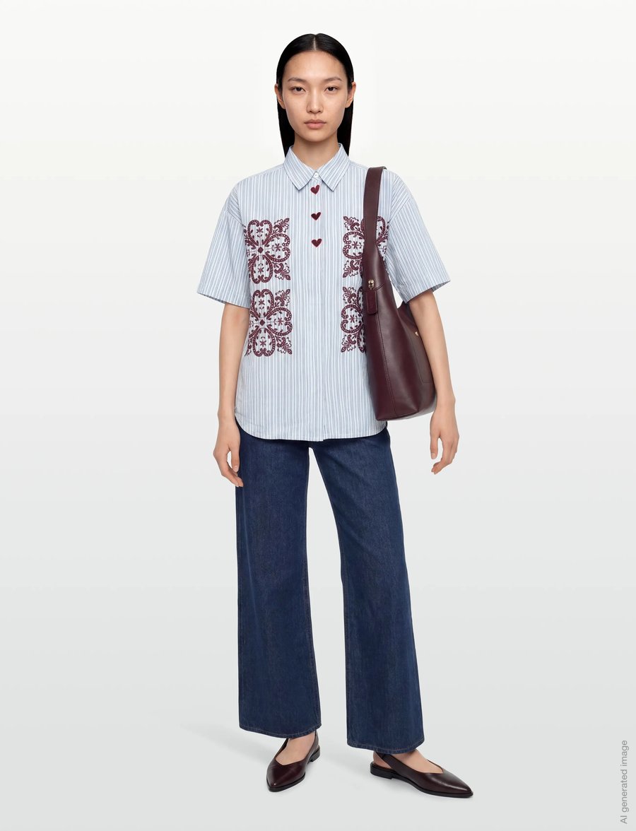 Nümph - NUDITTY SHIRT - krekli ar garām piedurknēm - floaty blue - 0
