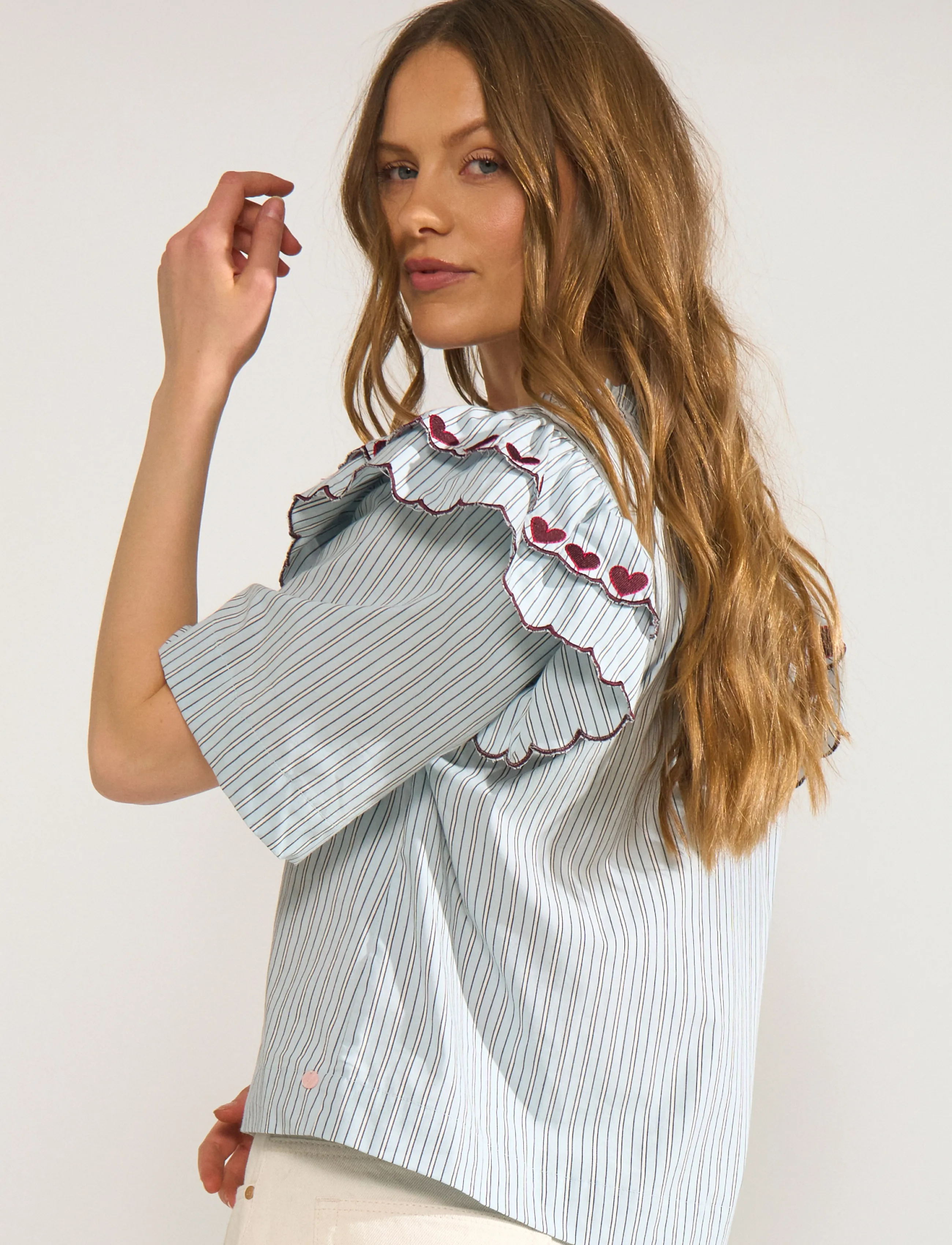 Nümph - NUDITTY BLOUSE - bluzki z krótkim rękawem - floaty blue - 3