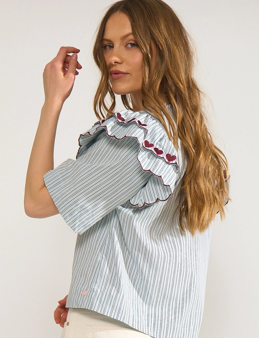 Nümph - NUDITTY BLOUSE - bluzki z krótkim rękawem - floaty blue - 3
