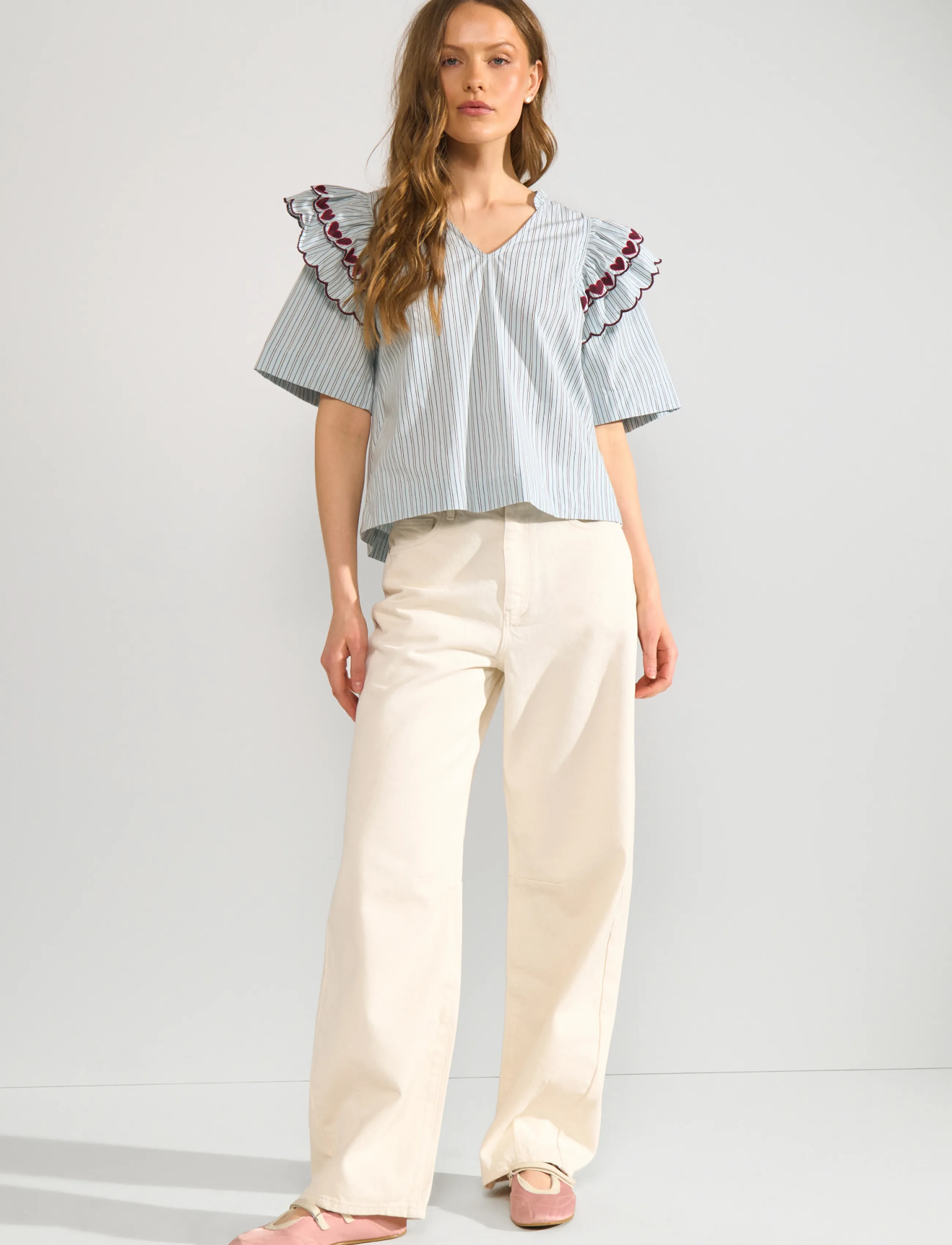 Nümph - NUDITTY BLOUSE - bluzki z krótkim rękawem - floaty blue - 4