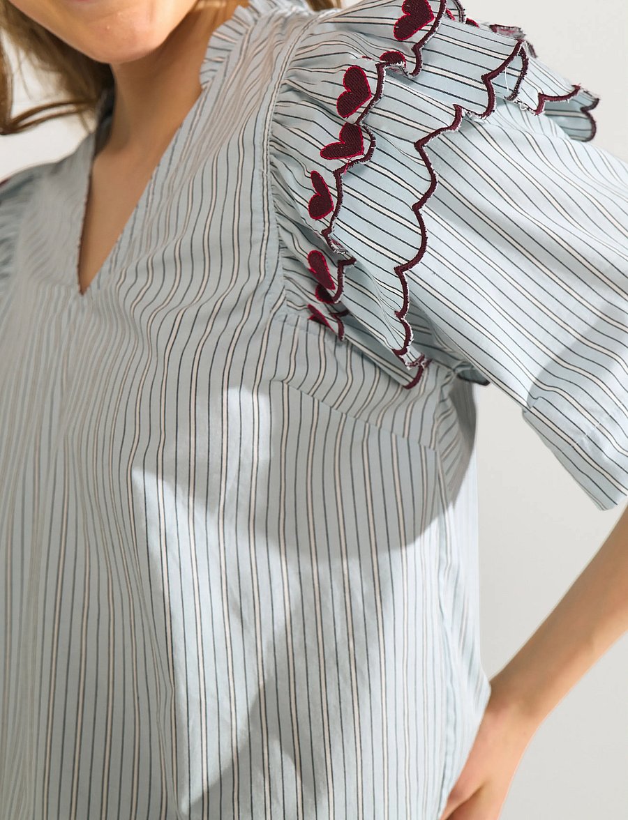 Nümph - NUDITTY BLOUSE - bluzki z krótkim rękawem - floaty blue - 5