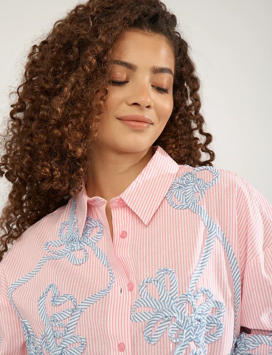 Nümph - NUEMELIA OVERSIZE SHIRT - långärmade skjortor - prism pink - 4