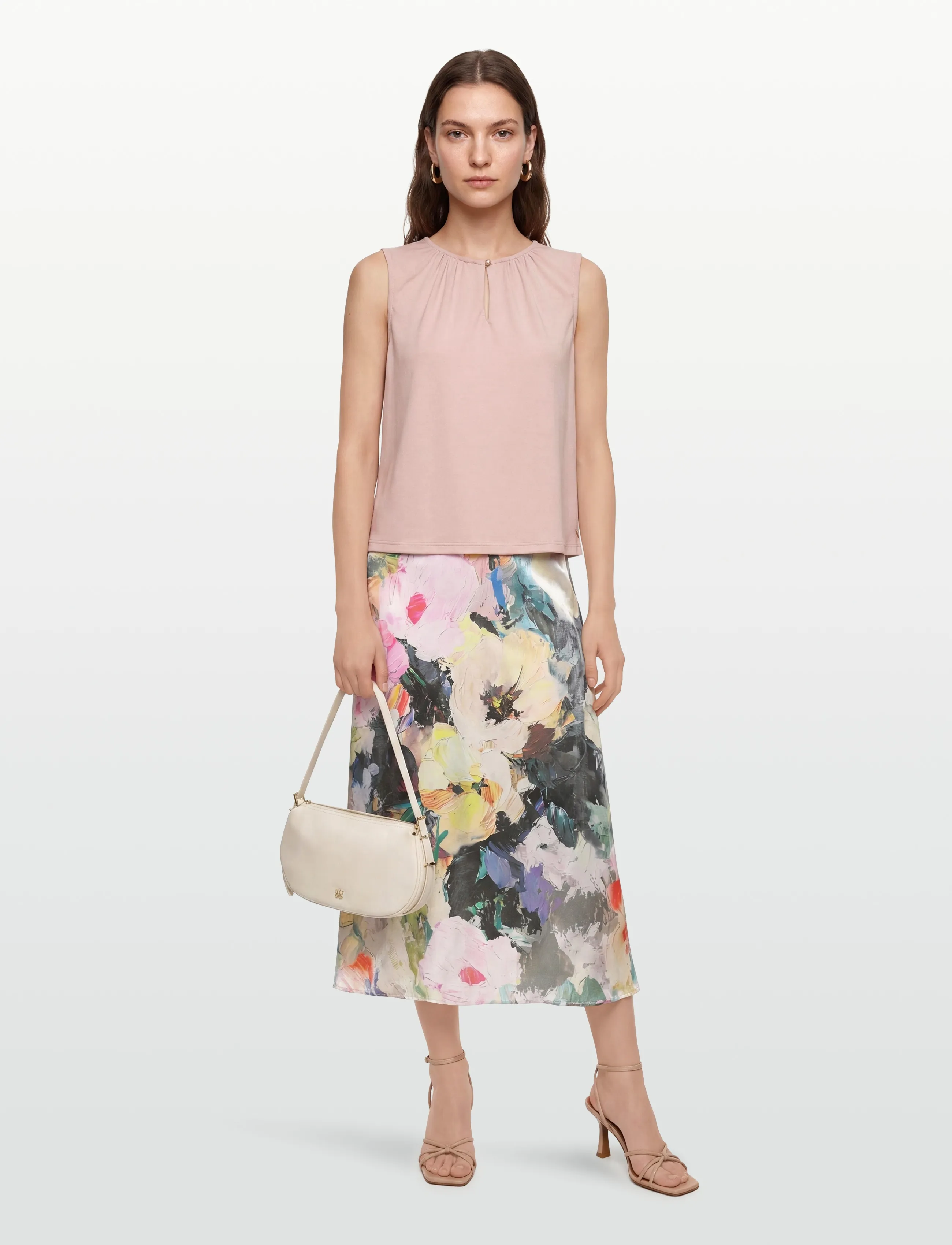 Nümph Nualmat Skirt, Kvinder, Blomstret Midi Nederdel, Multi/mønstret, Str: 42
