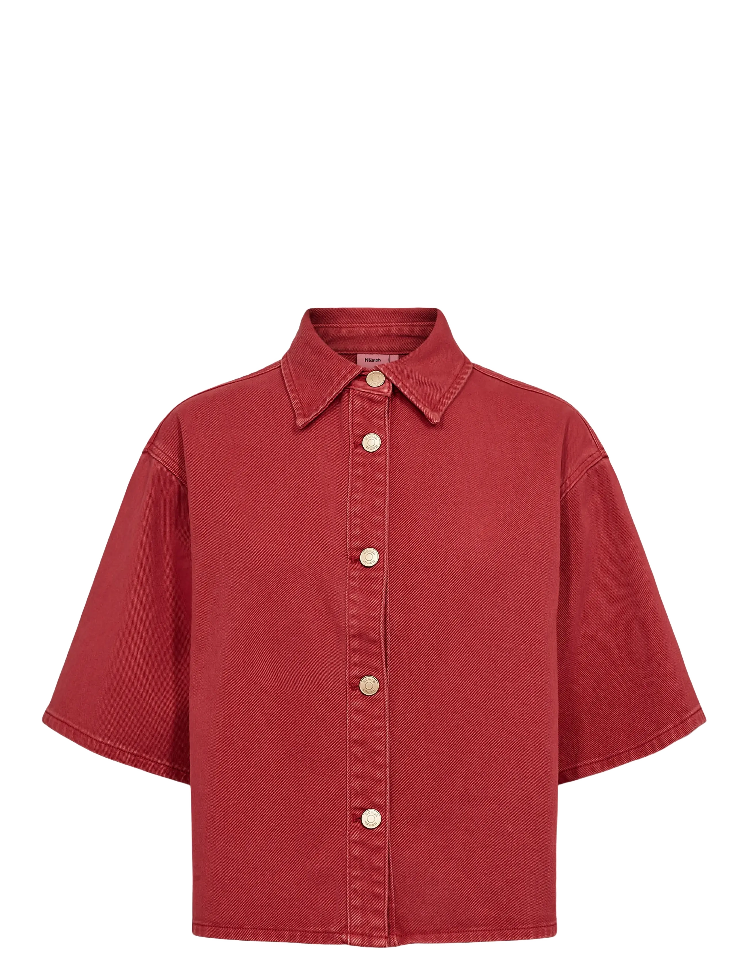 Nümph NUHAMILTON SHIRT - Särgid - WASHED MULBERRY RED DENIM / red