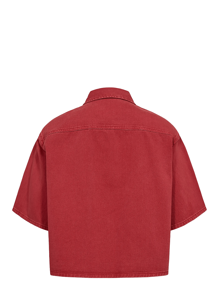 Nümph - NUHAMILTON SHIRT - lühikeste varrukatega särgid - washed mulberry red denim - 1