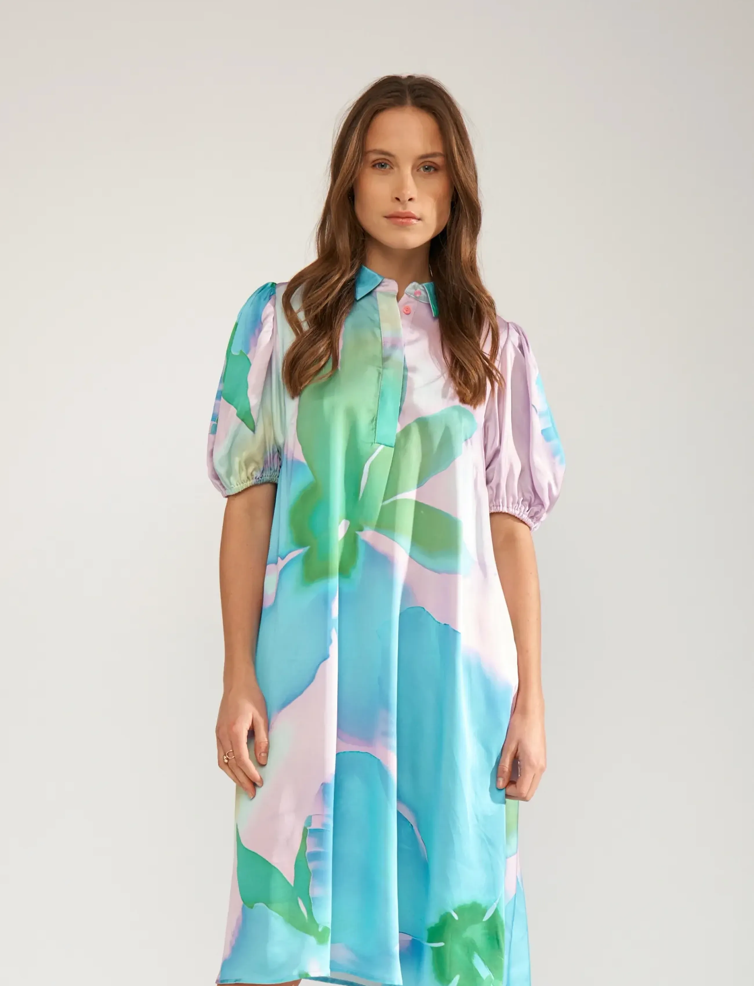 Nümph NUSUNLEE SHORT DRESS - Nýkomið - ORCHID BLOOM / blue