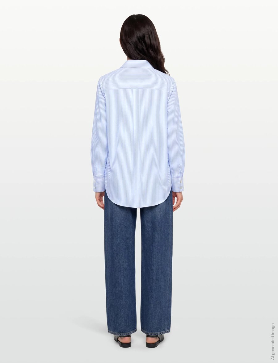 Nümph - NULILI SEQUINS SHIRT - langærmede skjorter - floaty blue - 4
