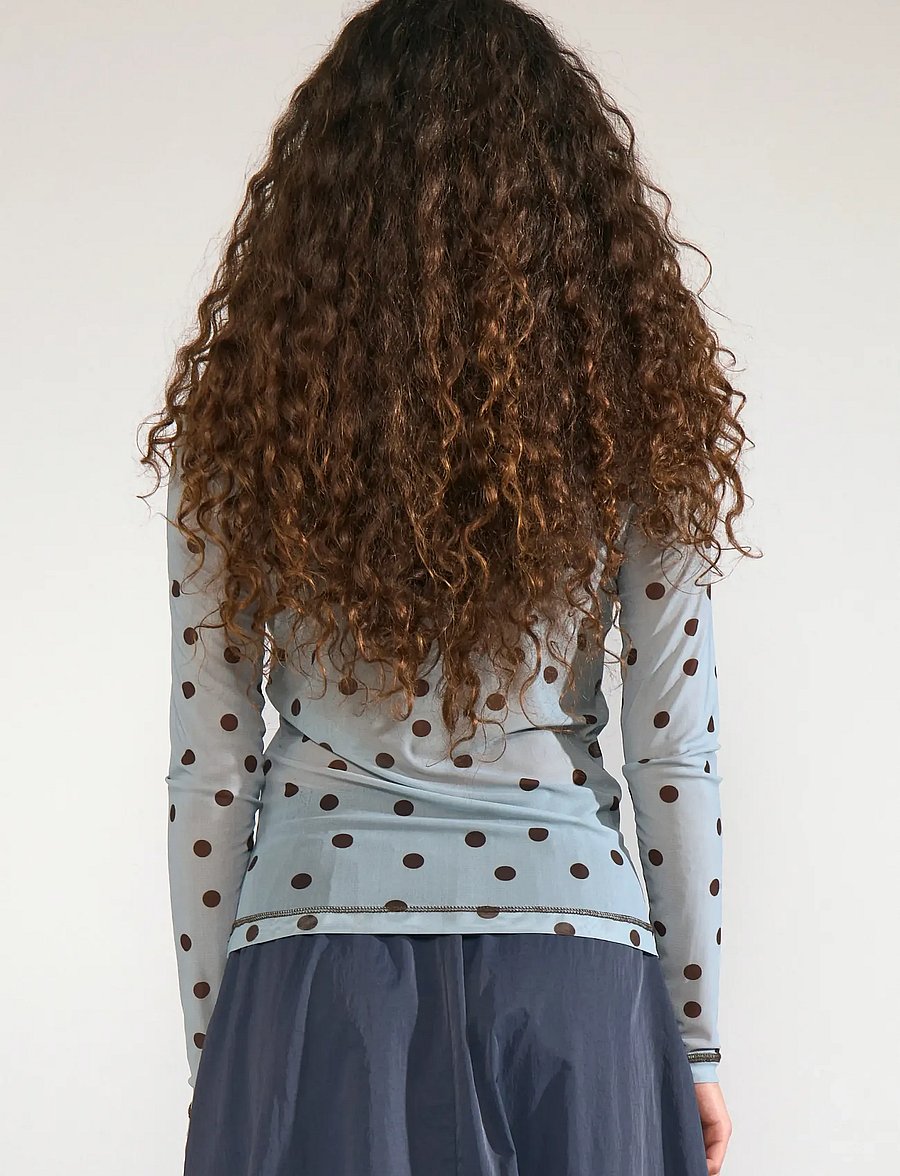 Nümph - NUSINE MESH BLOUSE - langærmede bluser - floaty blue - 3