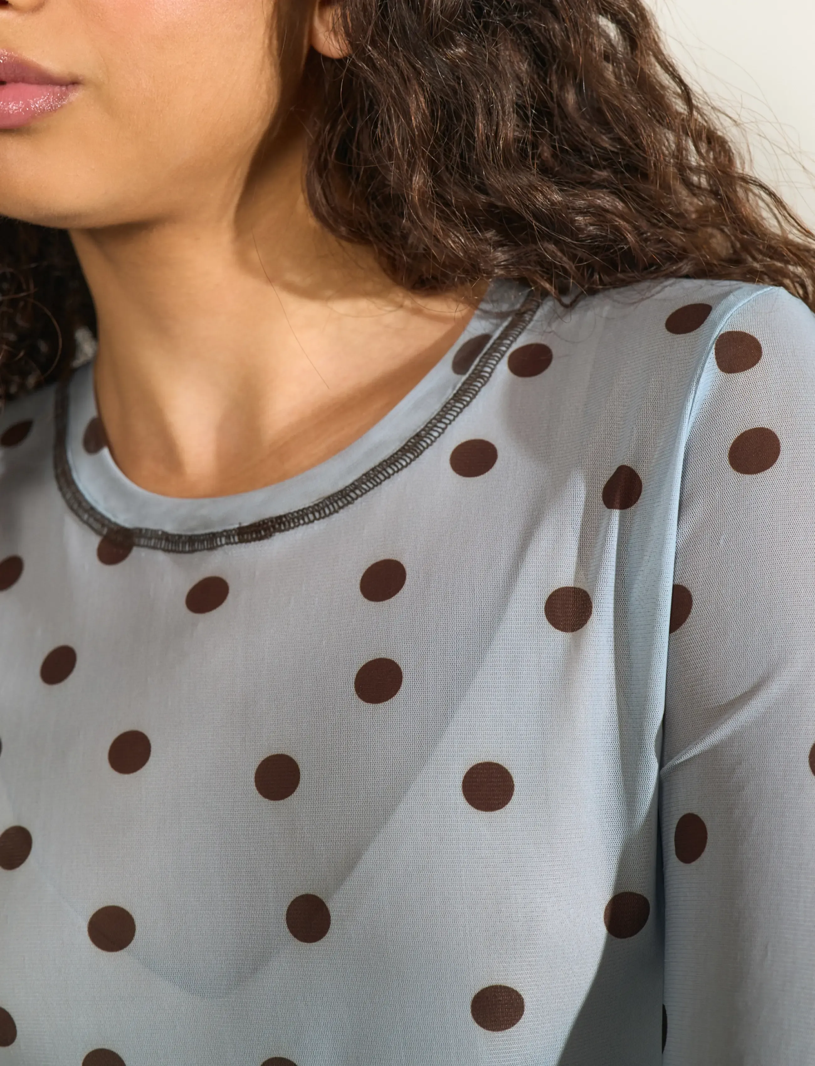 Nümph - NUSINE MESH BLOUSE - langärmelige blusen - floaty blue - 4