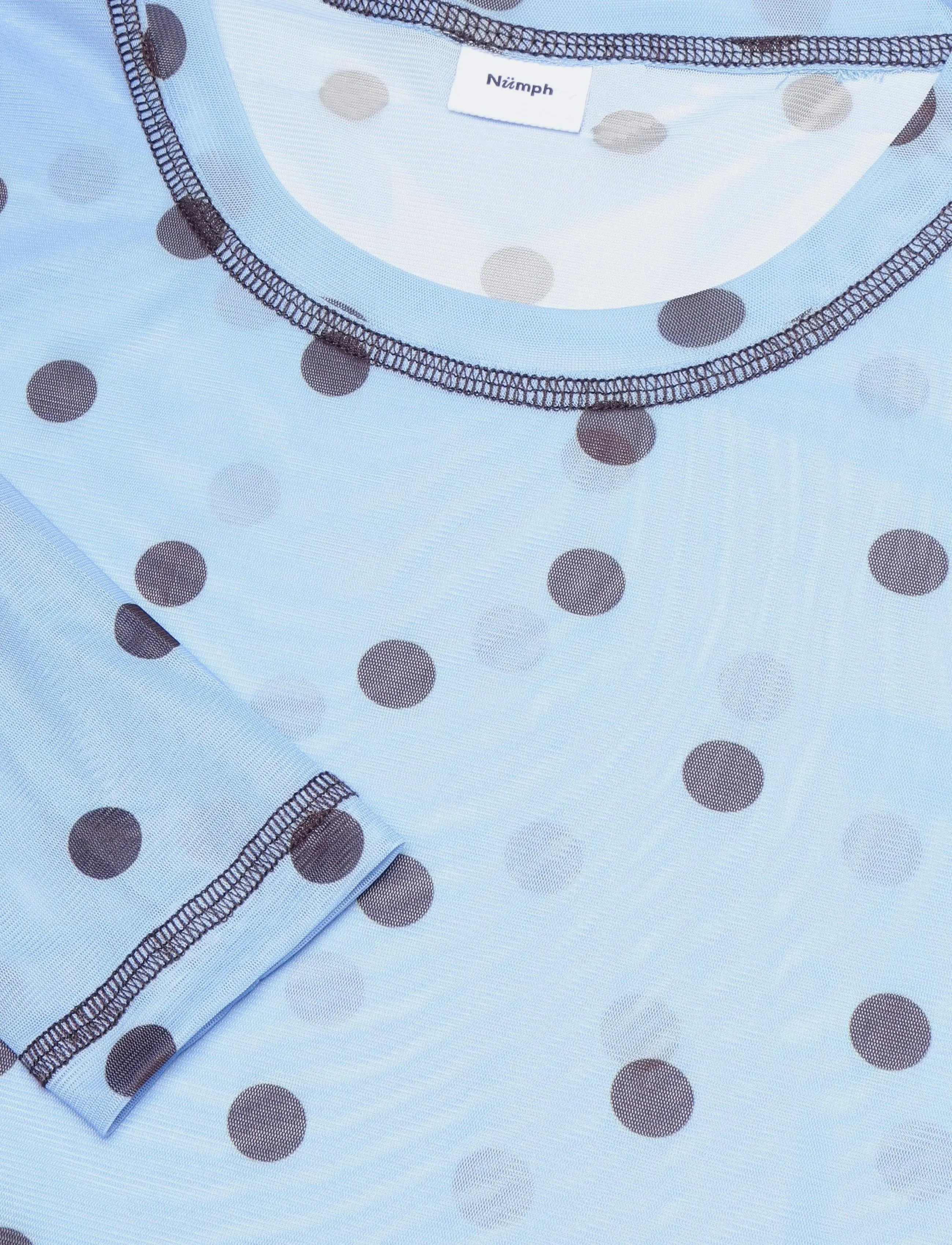 Nümph - NUSINE MESH BLOUSE - langärmelige blusen - floaty blue - 5