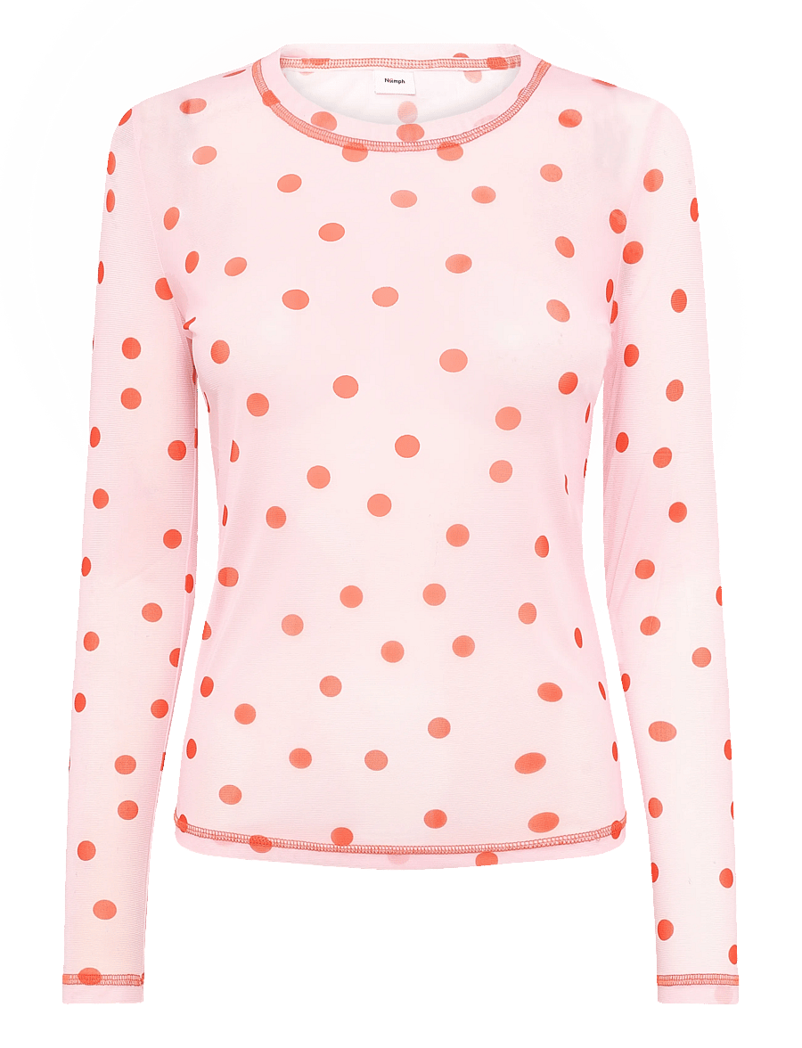 Nümph - NUSINE MESH BLOUSE - langärmelige blusen - pink lady - 1