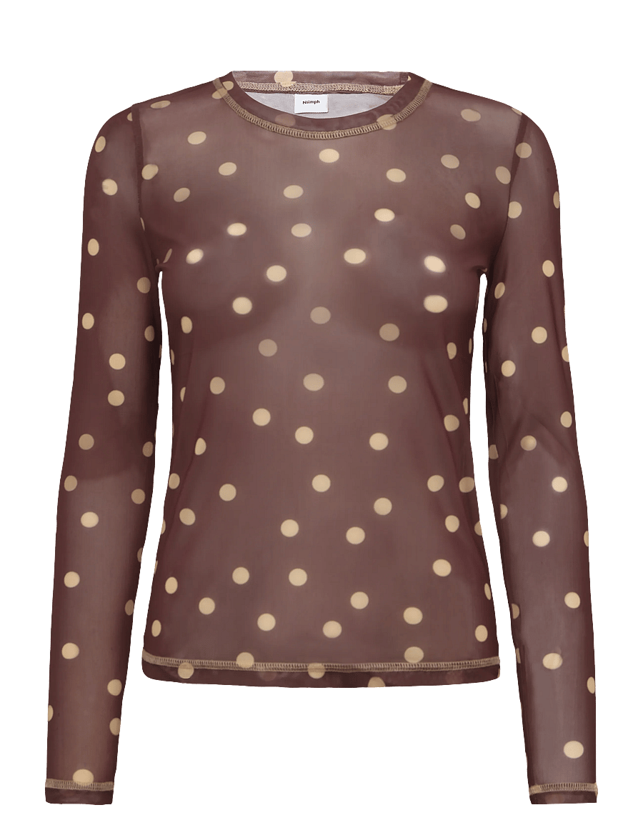Nümph - NUSINE MESH BLOUSE - langärmelige blusen - sahara sun - 1