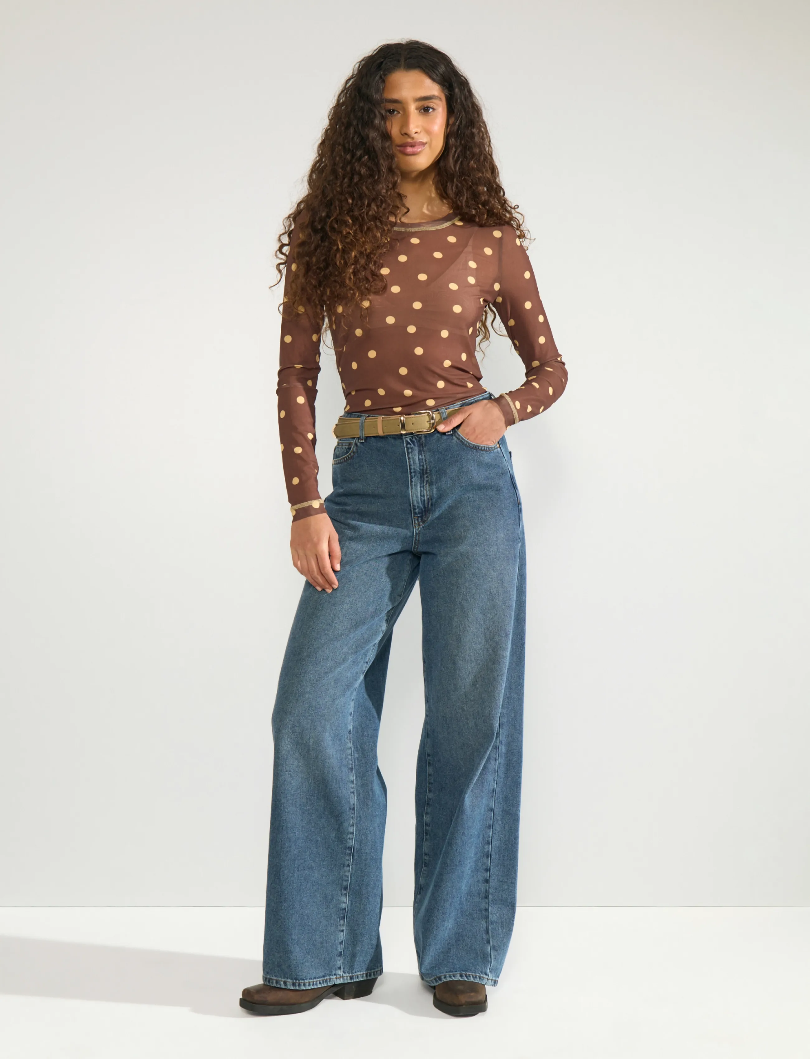 Nümph - NUSINE MESH BLOUSE - langärmelige blusen - sahara sun - 3