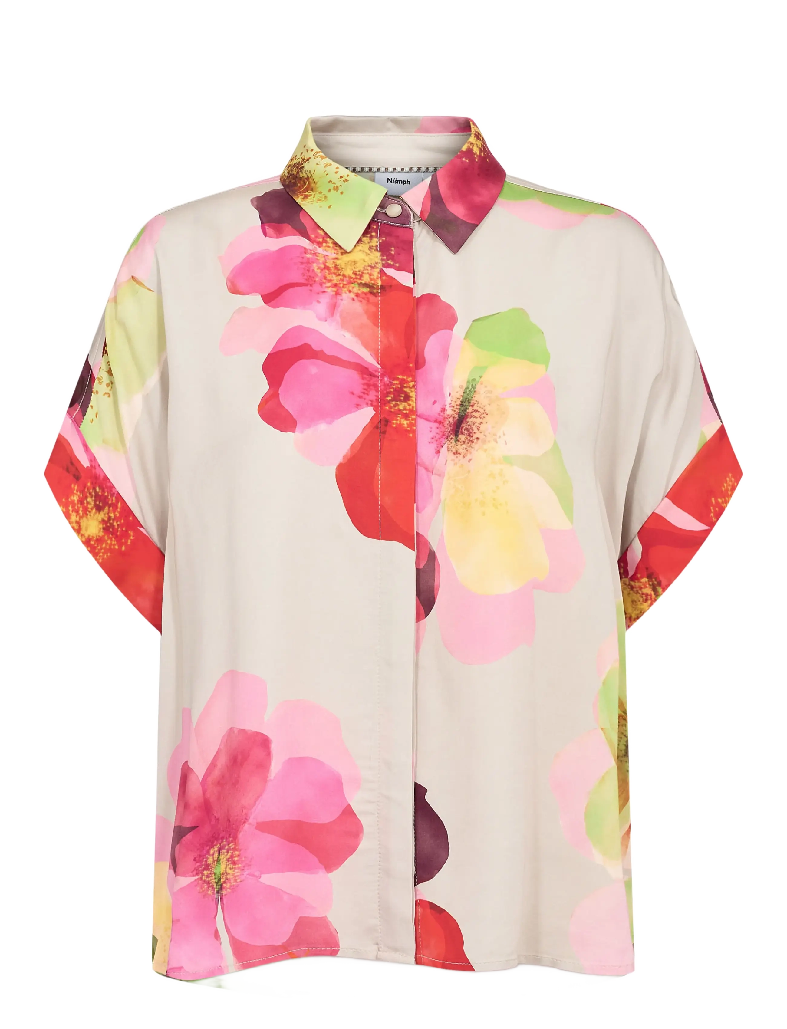 Nümph NUTASSY SS SHIRT - Riided - GRAY MORN / beige